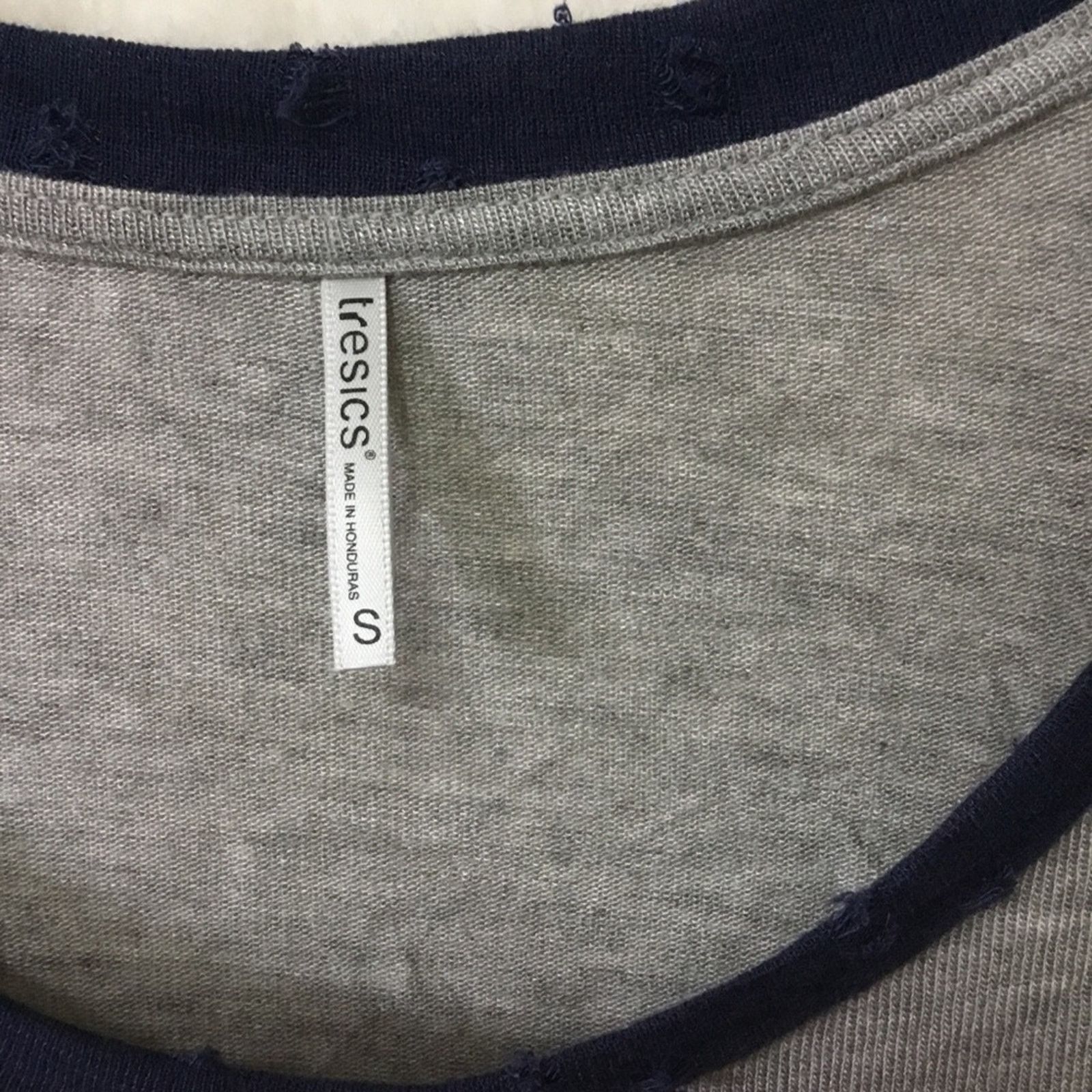 Other Gray Navy Lightweight Knit Distress Detailing Top Size S / US 4 / IT 40 - 6 Thumbnail