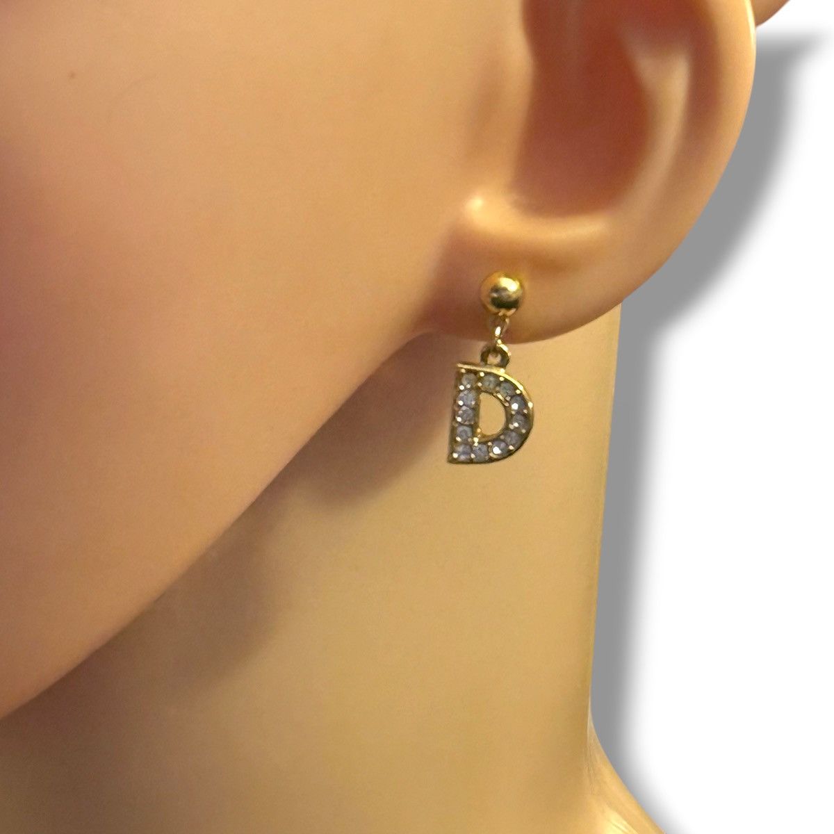 Other Gold tone paved initial letter D dangle earrings Size ONE SIZE - 2 Thumbnail