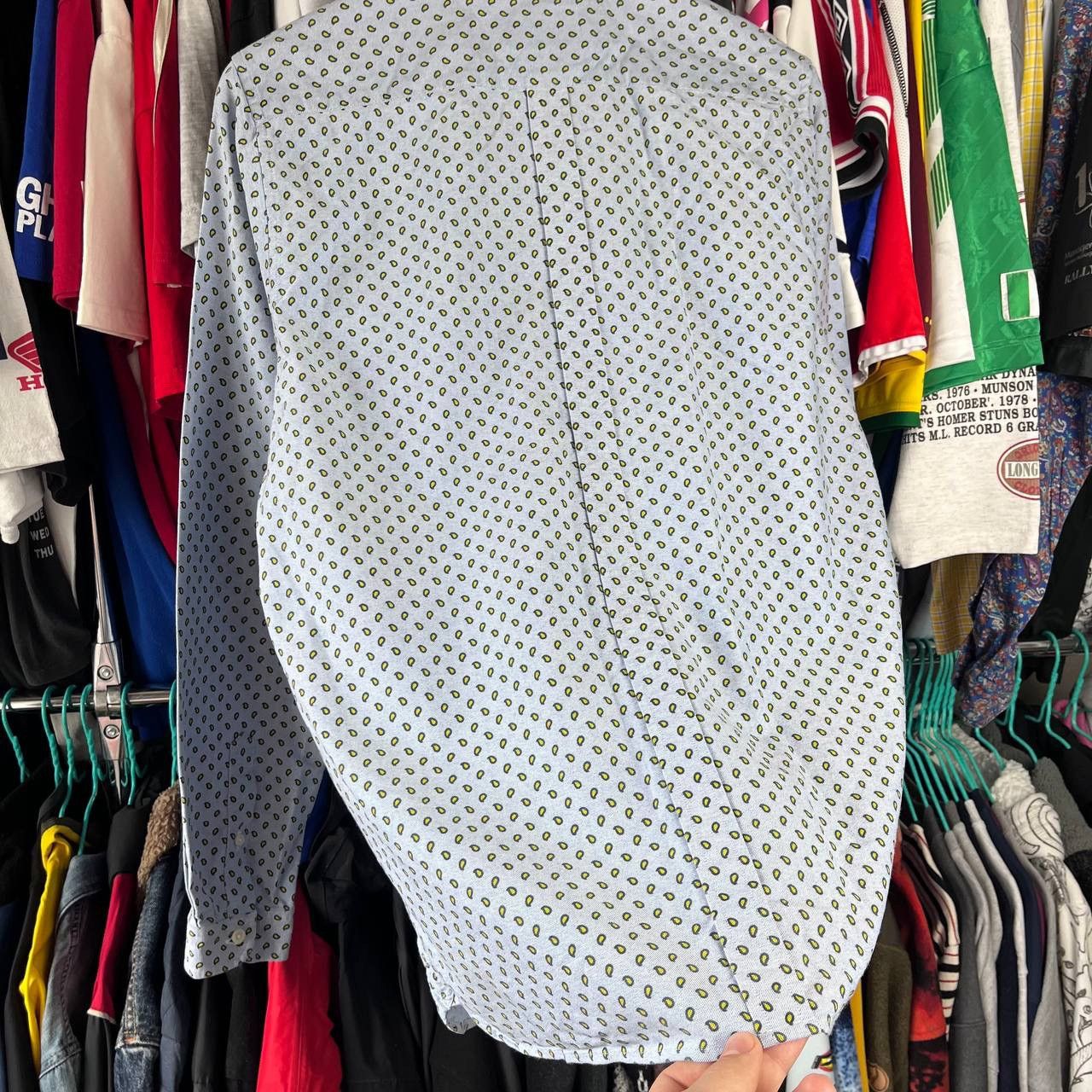 Designer × Fred Perry Fred Perry Blue Printed Button-Up Shirt Long Sleeve Slim Fit Size US M / EU 48-50 / 2 - 5 Thumbnail
