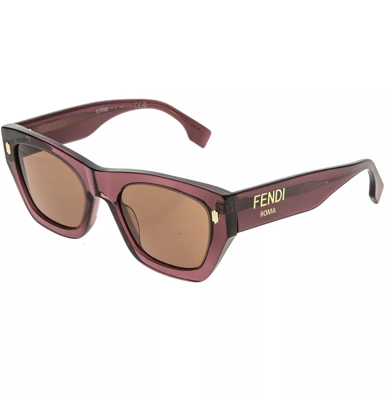 Fendi FENDI ROMA 40100 Burgundy Logo Fashion Sunglasses FE40100I Size ONE SIZE - 8 Thumbnail