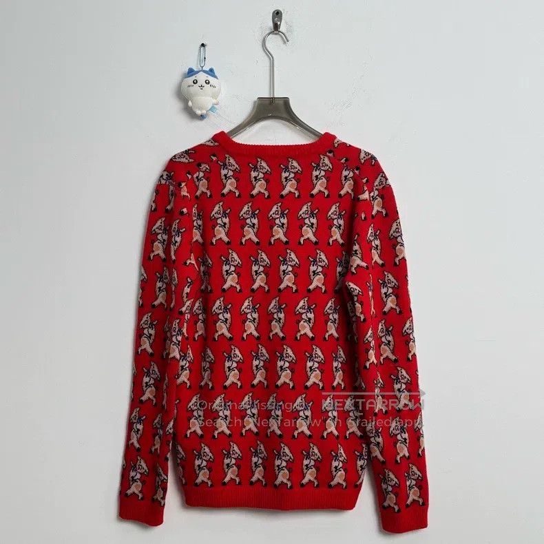Gucci Gucci Red pig-patterned v-neck sweater Size XS / US 0-2 / IT 36-38 - 4 Thumbnail