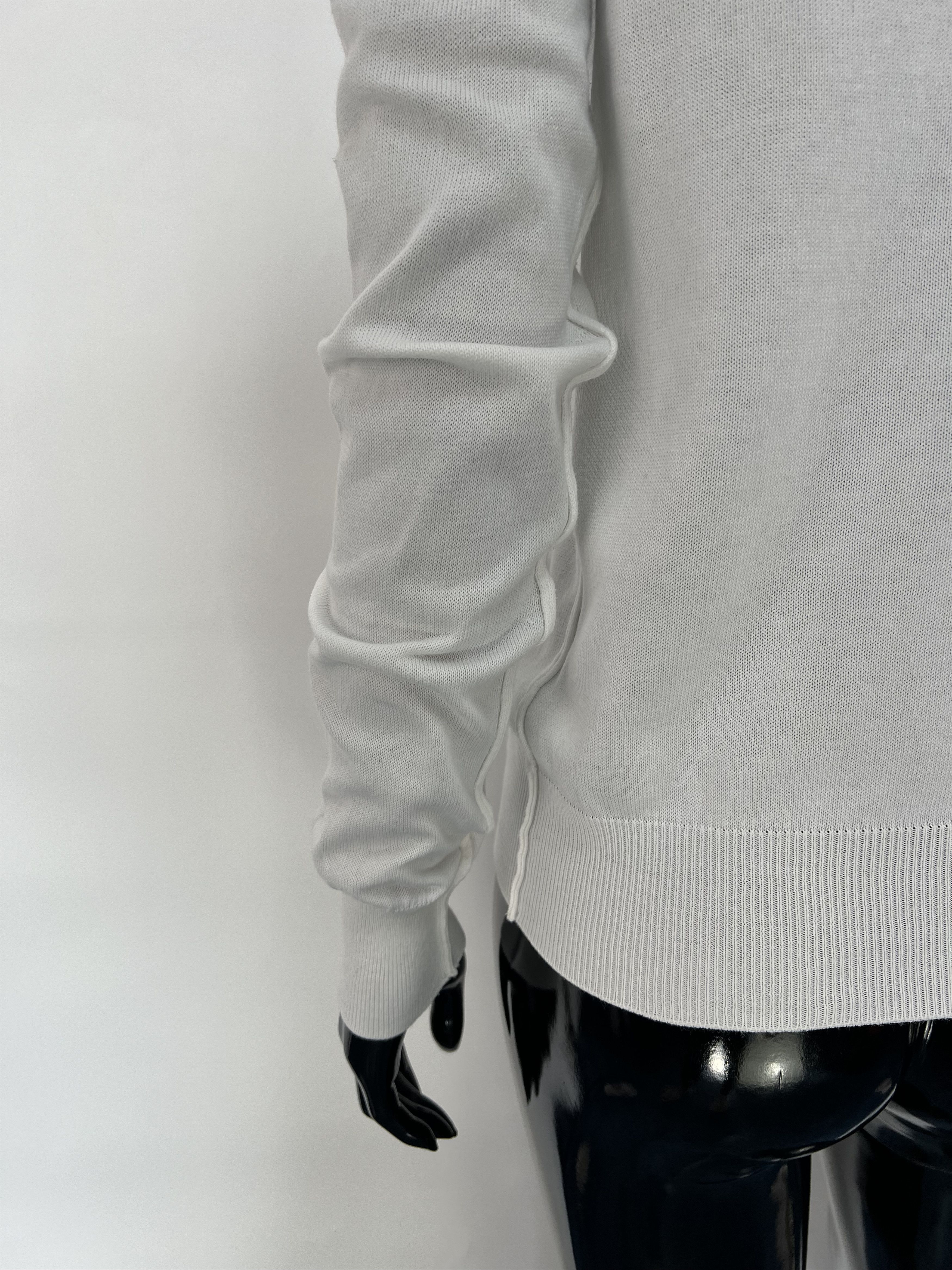Dolce & Gabbana Dolce & Gabbana White Cotton Long Sleeve V-Neck Cardigan Size M / US 6-8 / IT 42-44 - 11 Thumbnail