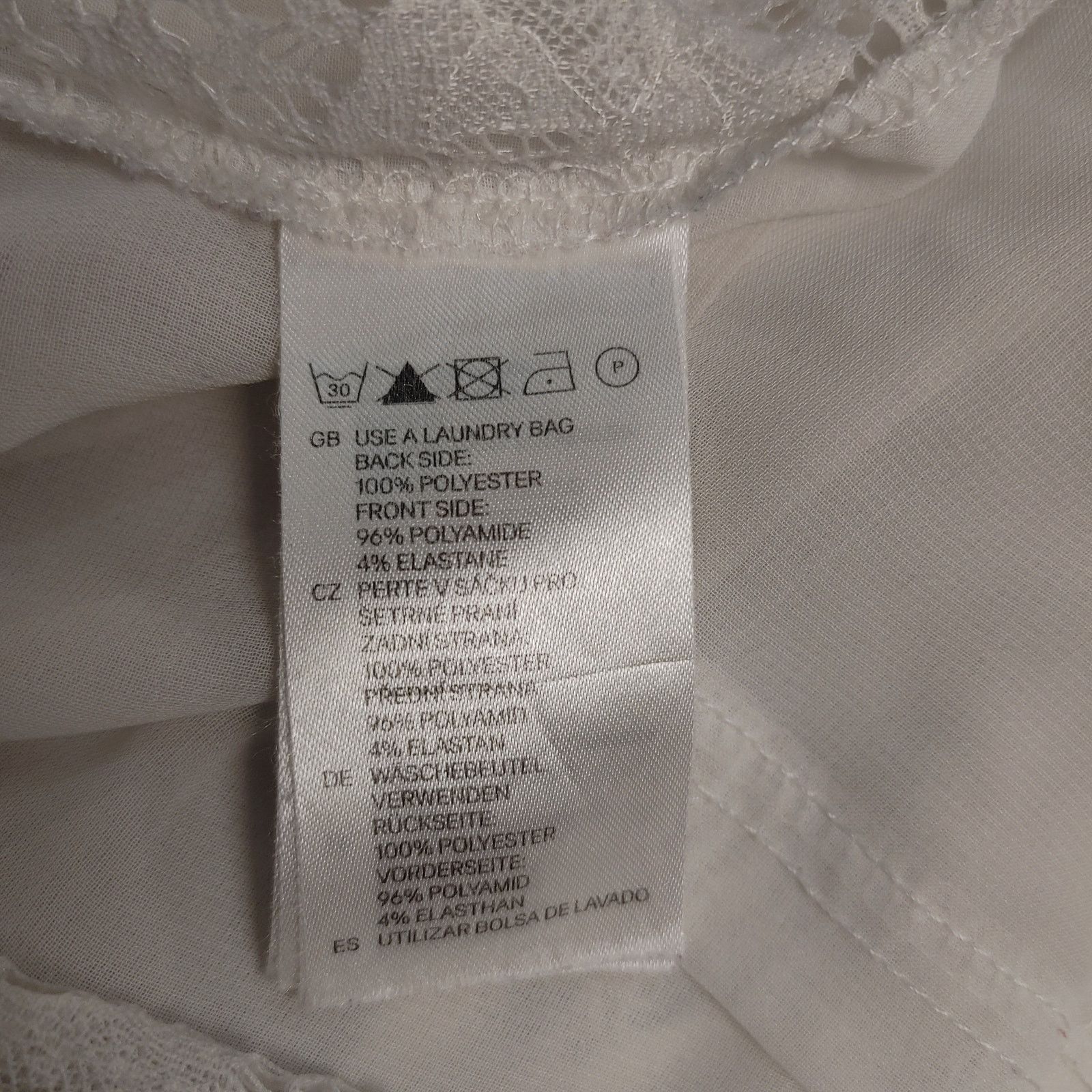H&M Divided by H&M Women's 2 White Lacey Front Zippered Back T Size S / US 4 / IT 40 - 4 Thumbnail