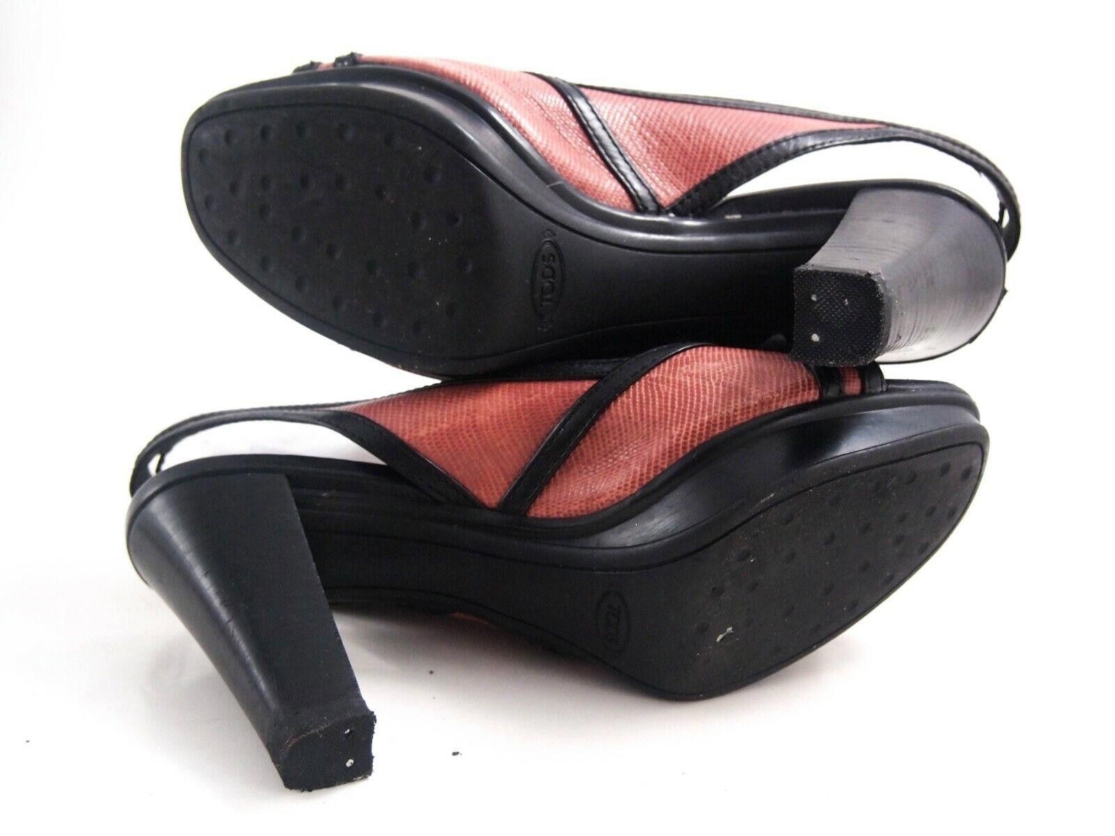 Tod's Tod's Sandals High Heel Pink Black Leather EU 36.5 US 6.5 Size US 6.5 / IT 36.5 - 8 Thumbnail