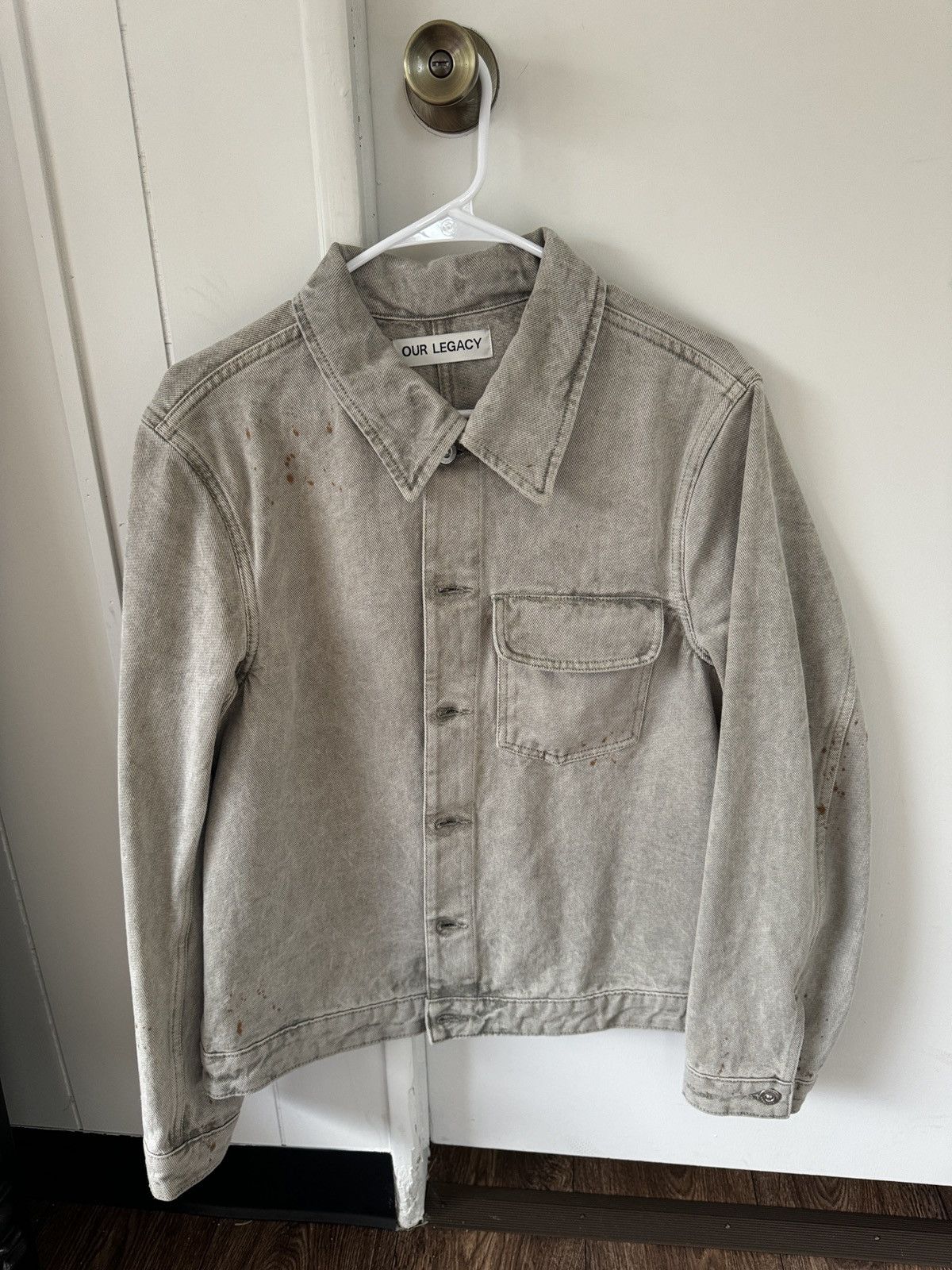モデル着用　OUR LEGACY REBIRTH JACKET 46 グレー Our Legacy Gray Rebirth Jacket Our Legacy