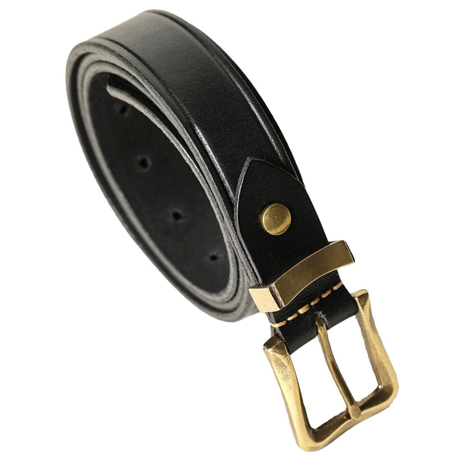 Leather Italian Cowhide Belt – Retro Cavalry Style, Handmade Size ONE SIZE - 5 Thumbnail