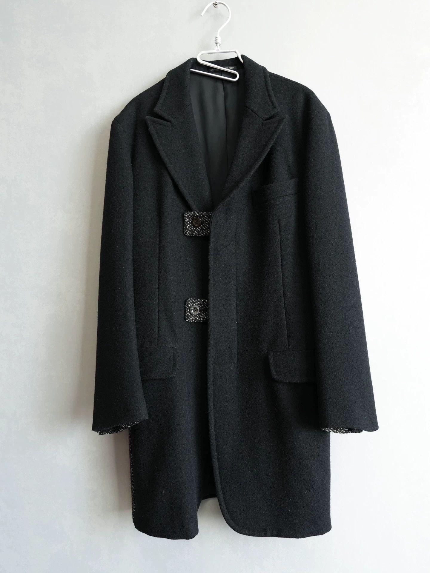 Yohji Yamamoto Yohji Yamamoto 04AW Paneled Wool-Nylon Coat Black Size US M / EU 48-50 / 2 - 1 Thumbnail