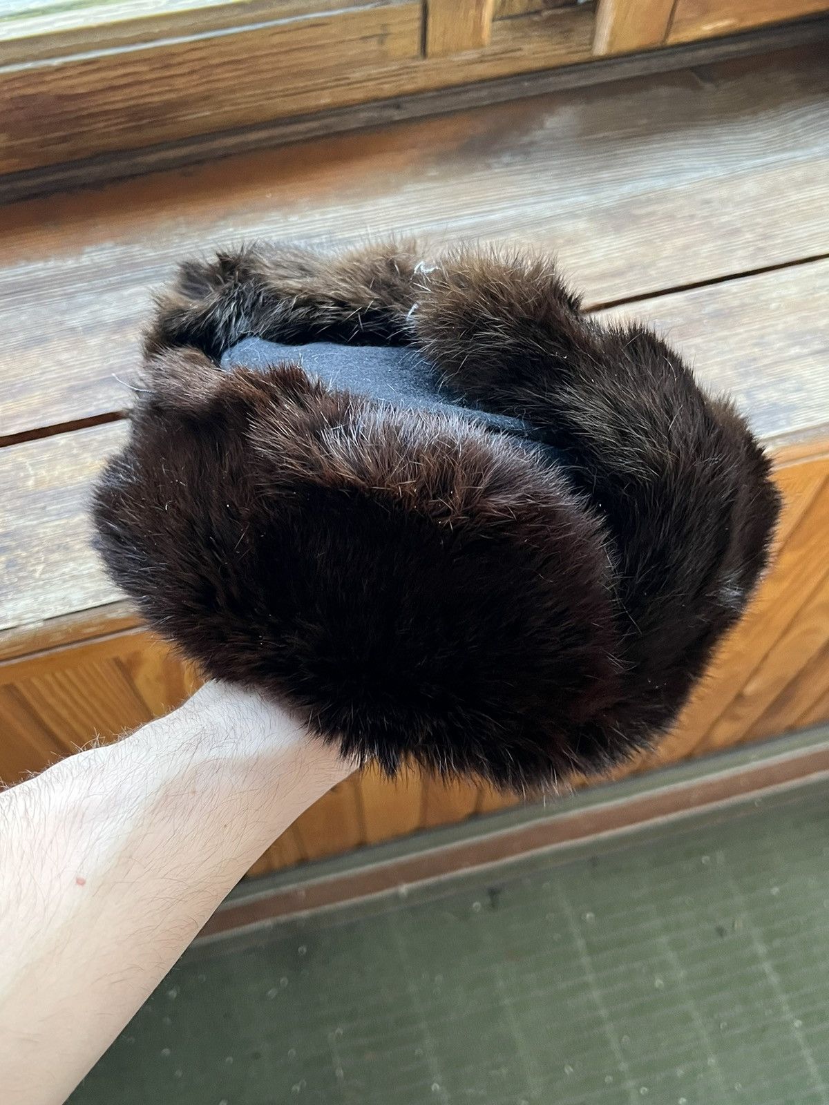 Leather Ushanka Y2K Trapper Hat Furry Mohair Fuzzy Fur Hat Size ONE SIZE - 1 Thumbnail