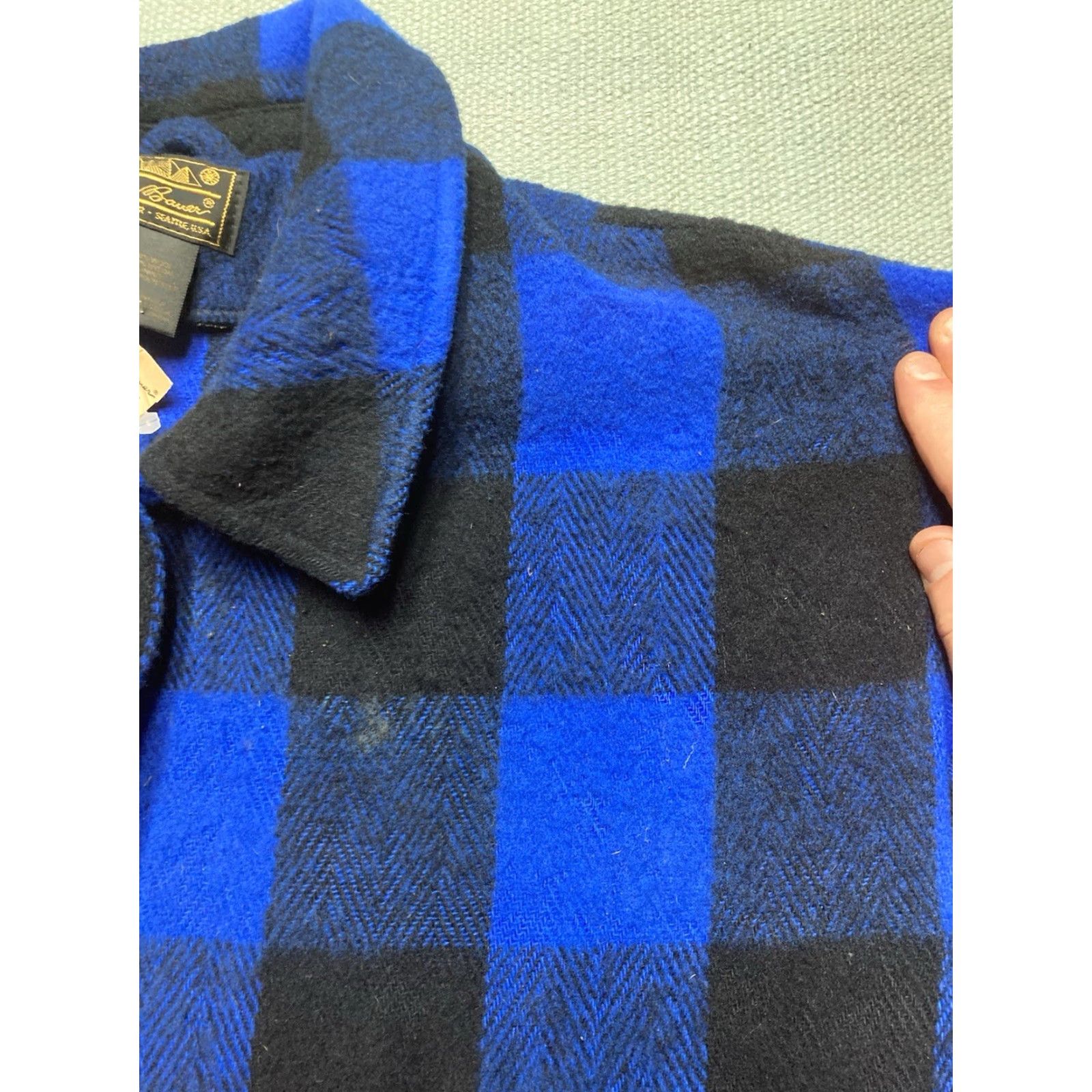 Eddie Bauer VINTAGE Eddie Bauer Shirt Jacket Blue Buffalo Plaid Shacket Women’s XL Wool Blend NWT Size XL / US 12-14 / IT 48-50 - 5 Thumbnail