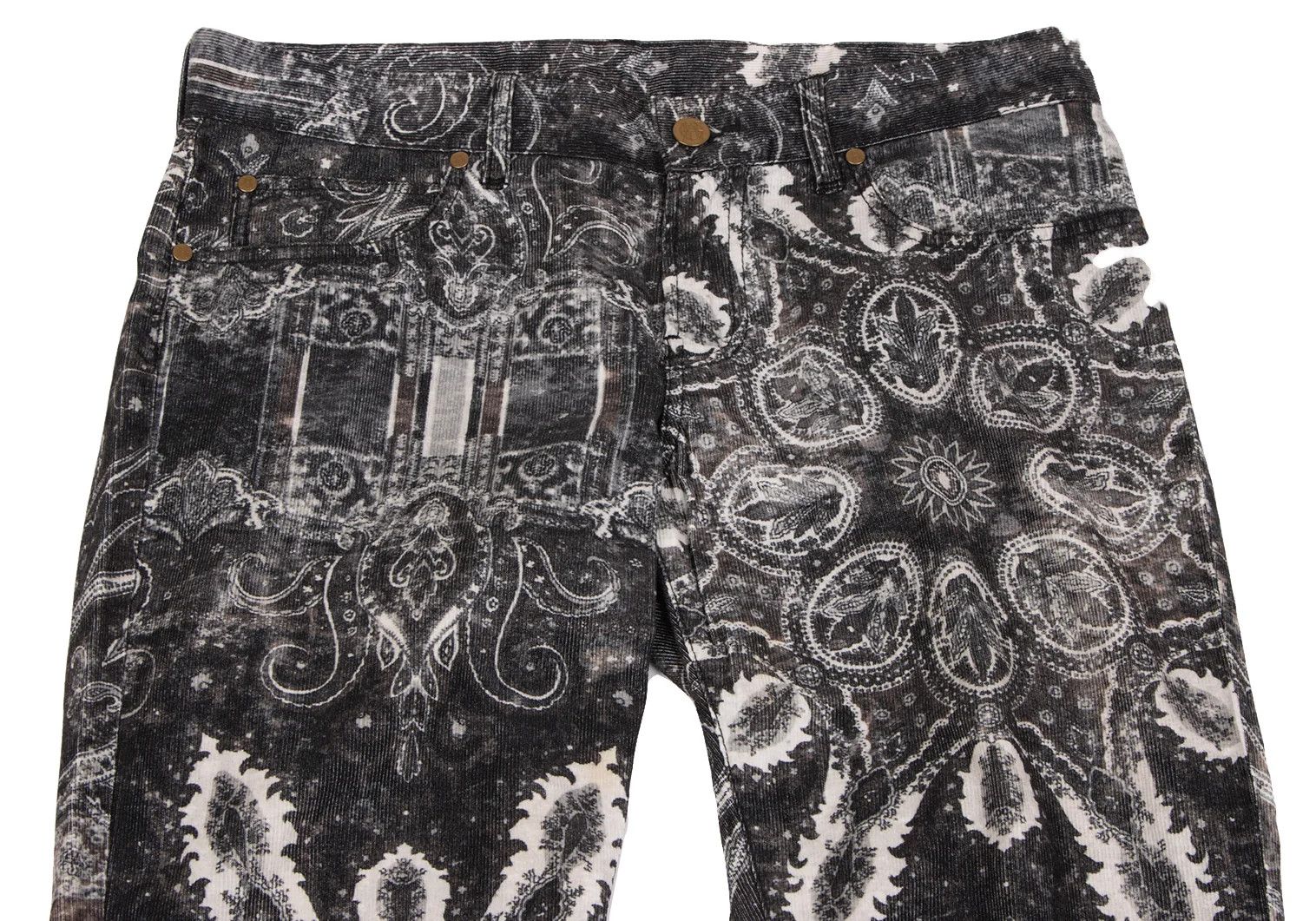 Jean Paul Gaultier Corduroy Flared Pants in Black and Off-White Size US 32 / EU 48 - 5 Thumbnail