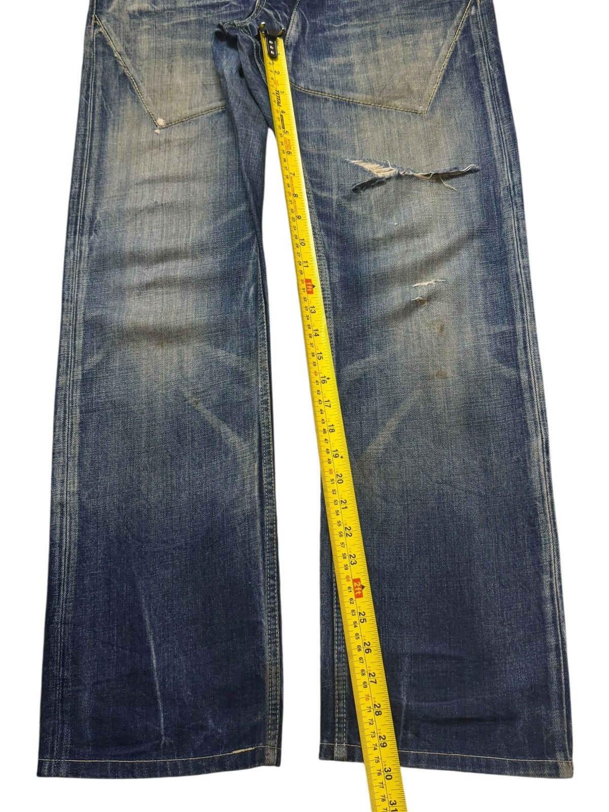Eternal Vintage Japan Eternal Mud Wash Faded Whisker Straight Leg Size US 35 - 11 Thumbnail