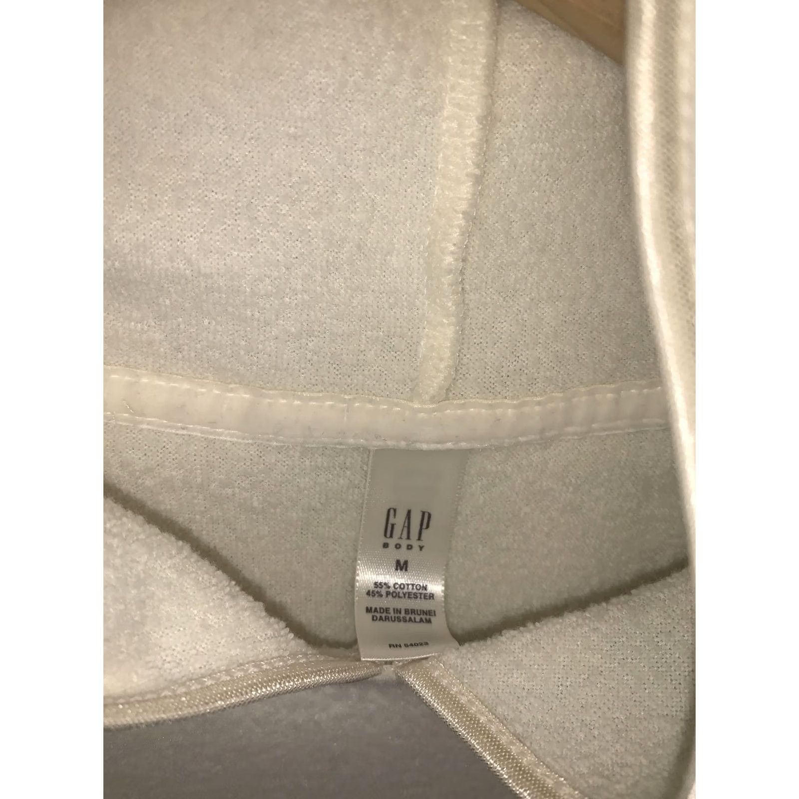 Gap Gap Body Women's Hoodie M Ivory Fleece Drawstring Pullover, 100% Cotton/Polyester, Ribbon -256 Size M / US 6-8 / IT 42-44 - 2 Thumbnail