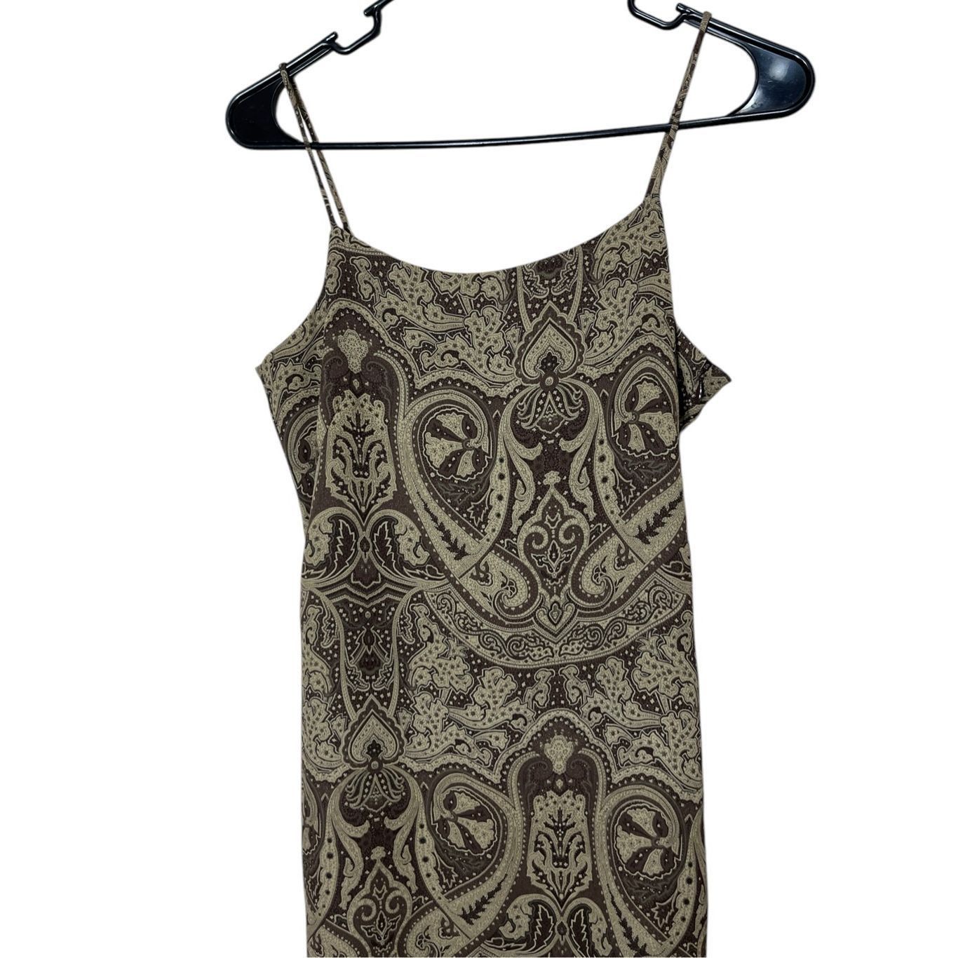 Old Navy Vintage Old Navy Y2K Brown Paisley Print Dress Spaghetti Str Size XS / US 0-2 / IT 36-38 - 2 Thumbnail