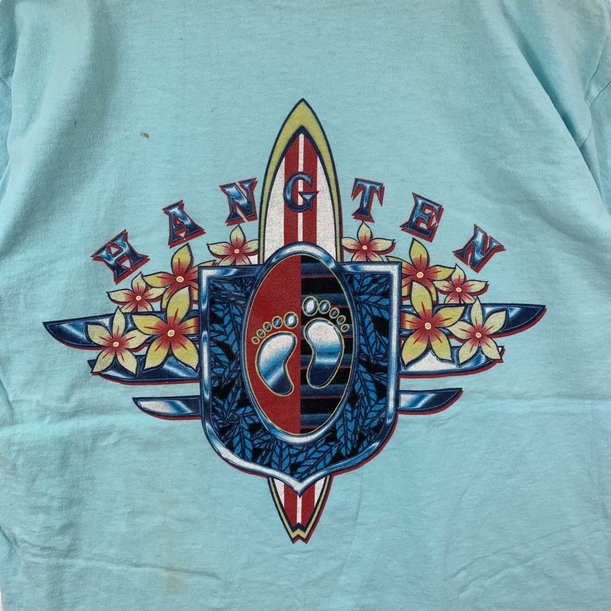 Hang Ten × Vintage Vintage 80's HANG TEN Graphic Surf Tee Shirt Medium Size Size US M / EU 48-50 / 2 - 2 Thumbnail