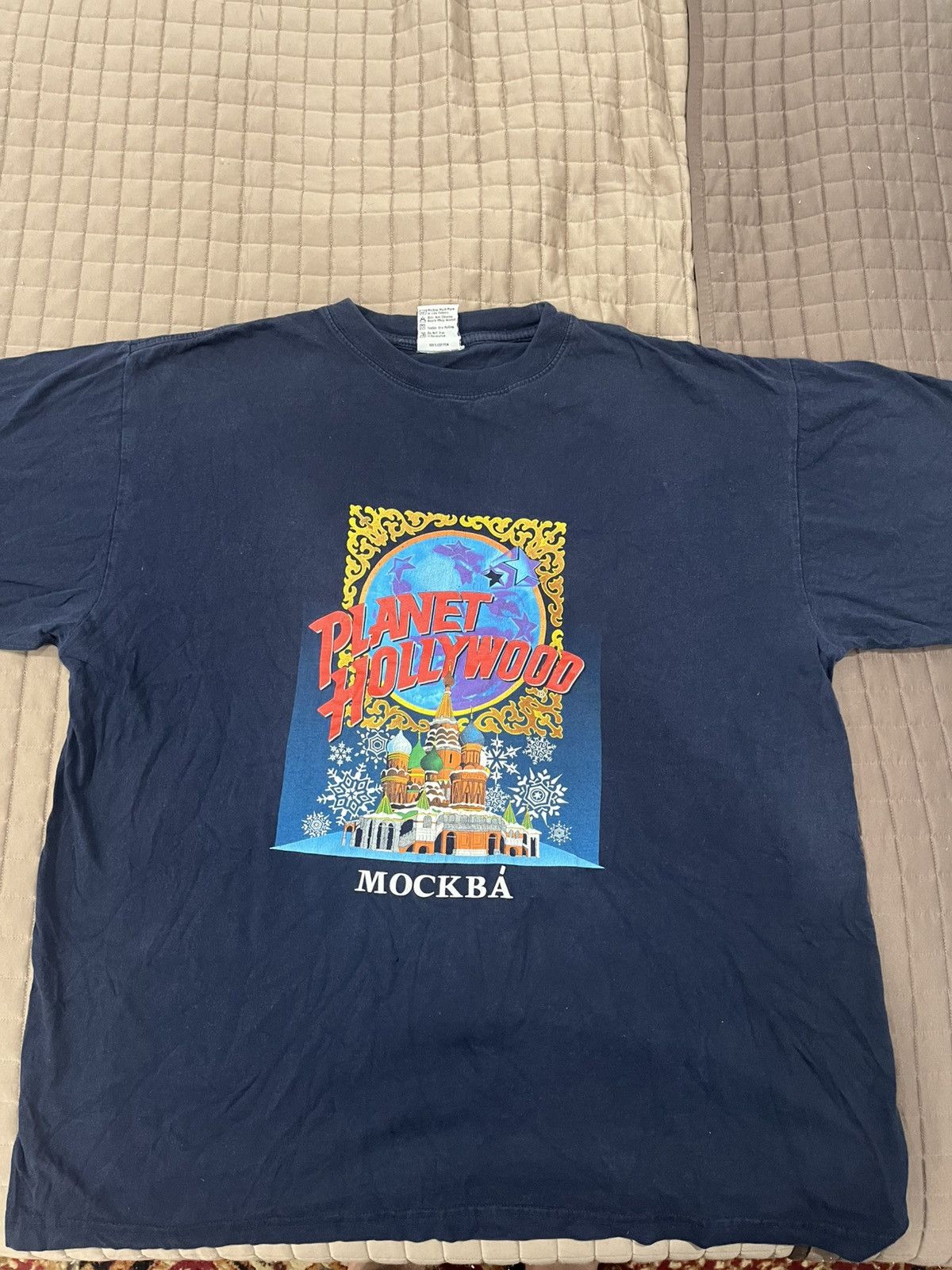 Planet Hollywood × Vintage Vintage 1991 Planet Hollywood Mockba Russia T shirt Size US XL / EU 56 / 4 - 2 Thumbnail