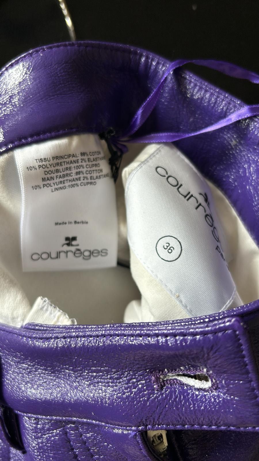 Courreges Courrèges Vinyl Pants 'Ultraviolet' Size 26" / US 2 / IT 38 - 6 Thumbnail