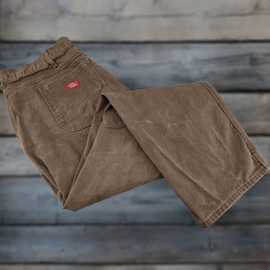 Dickies VINTAGE Dickies Pants Mens 42x32 Brown Baggy Canvas Carpenter Workwear Rugged Cotton Pants Regular Brown Mens 42 Inseam 32 Size US 42 / EU 58 - 1 Thumbnail