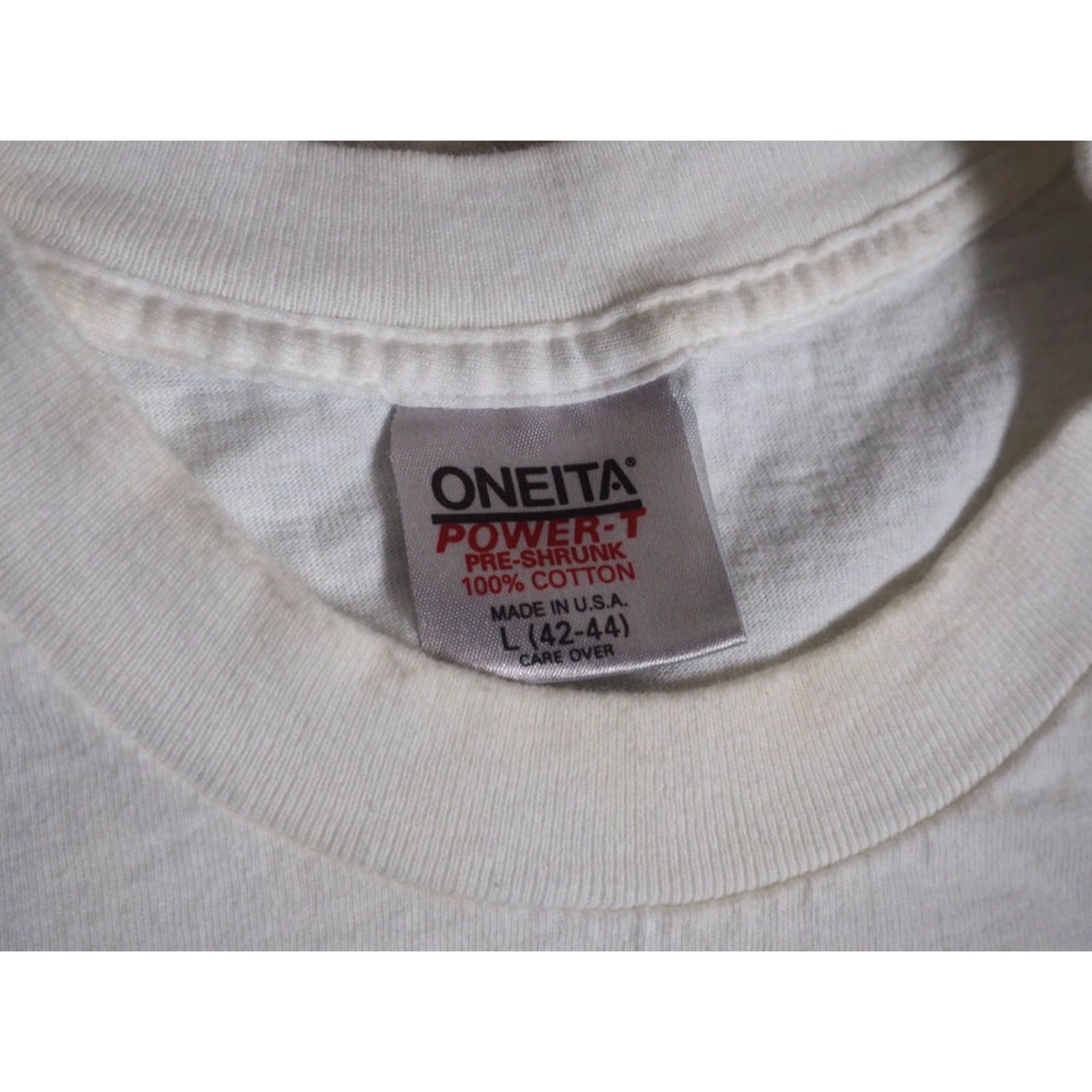 Vintage VINTAGE Oneita T-Shirt Sleeveless Tank White 90s Logo Crew Neck L Mens Size US L / EU 52-54 / 3 - 4 Thumbnail