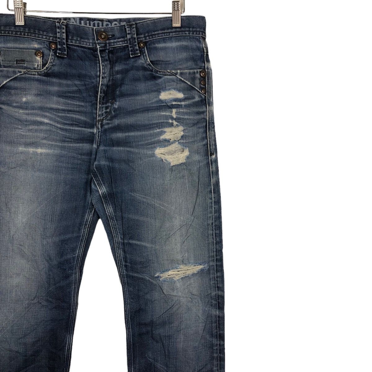 Japanese Brand 🔥Rare 90’s Vintage Distressed Denim Jeans Back Number Japan Size US 32 / EU 48 - 5 Thumbnail