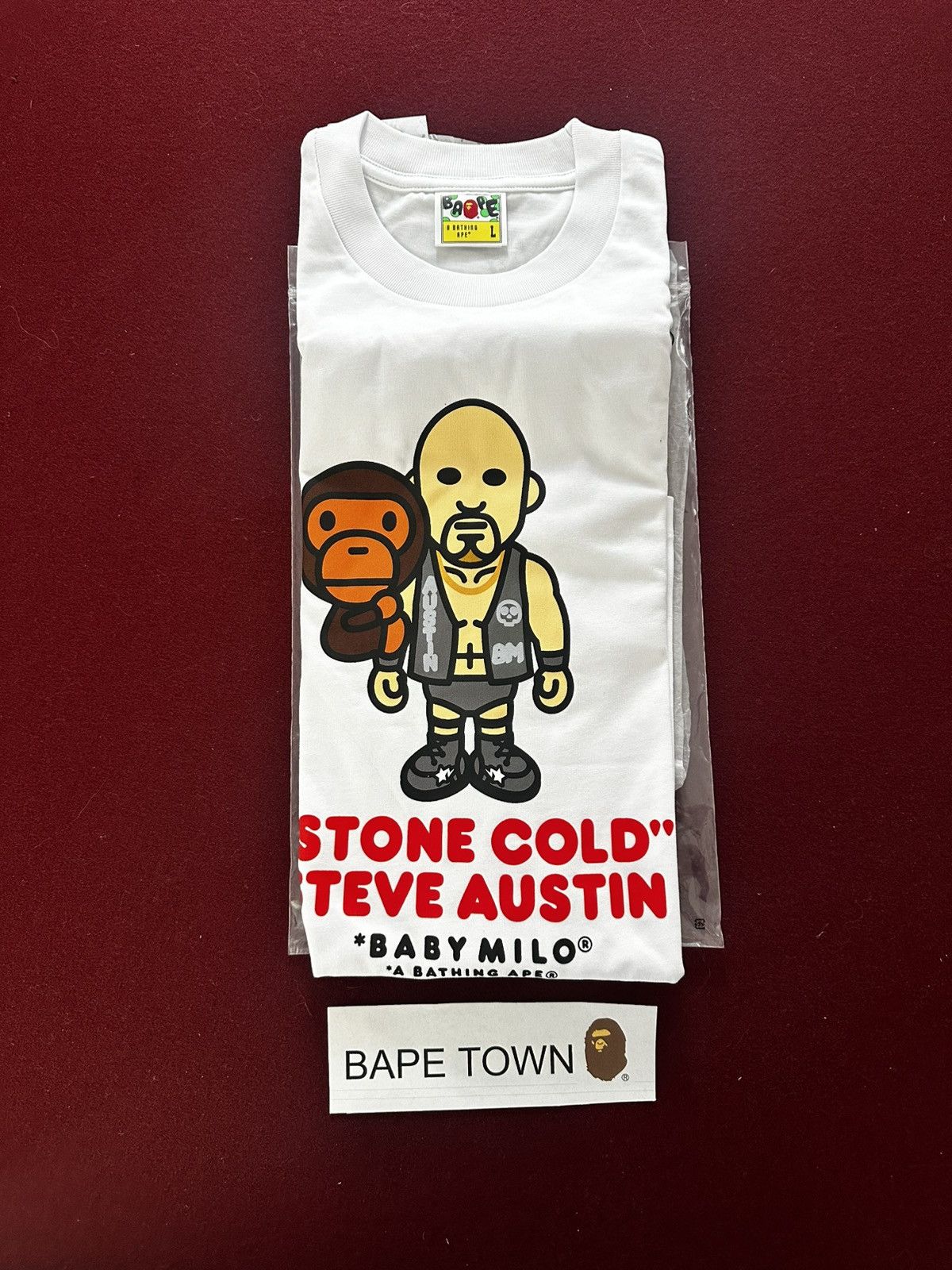 Bape BAPE X FANATICS X WWE STONE COLD BABY MILO RELAXED FIT TEE Size US L / EU 52-54 / 3 - 1 Thumbnail