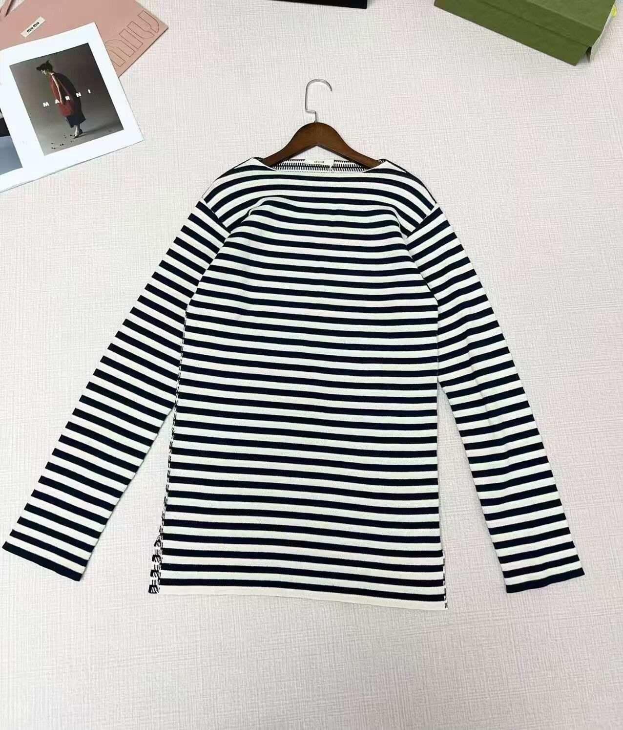 Celine Celine Striped Long Sleeve Knit Top Size XS / US 0-2 / IT 36-38 - 1 Thumbnail