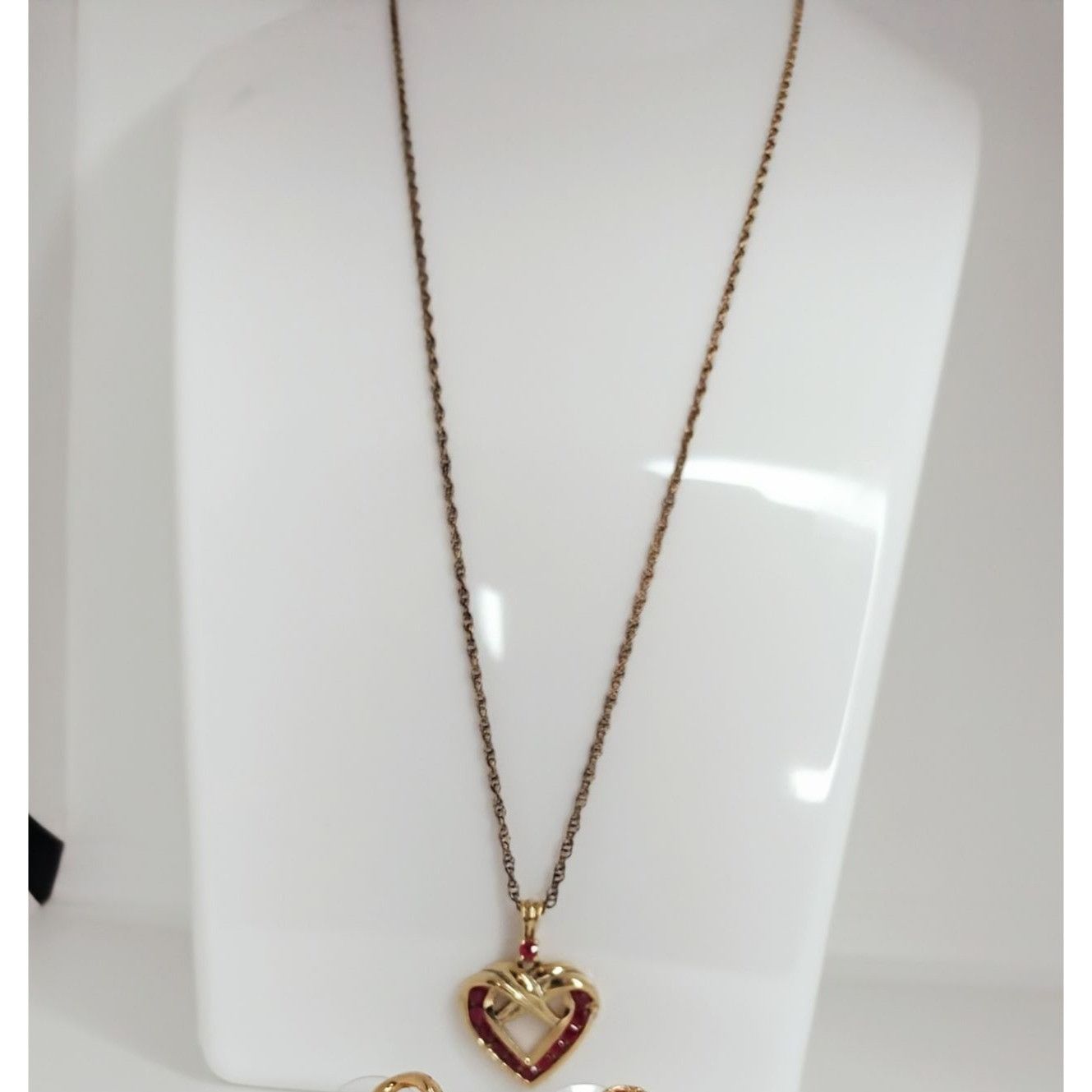 Vintage Danbury Mint Vermeil Necklace Genuine Ruby 14k Gold / Sterli Size ONE SIZE - 2 Thumbnail