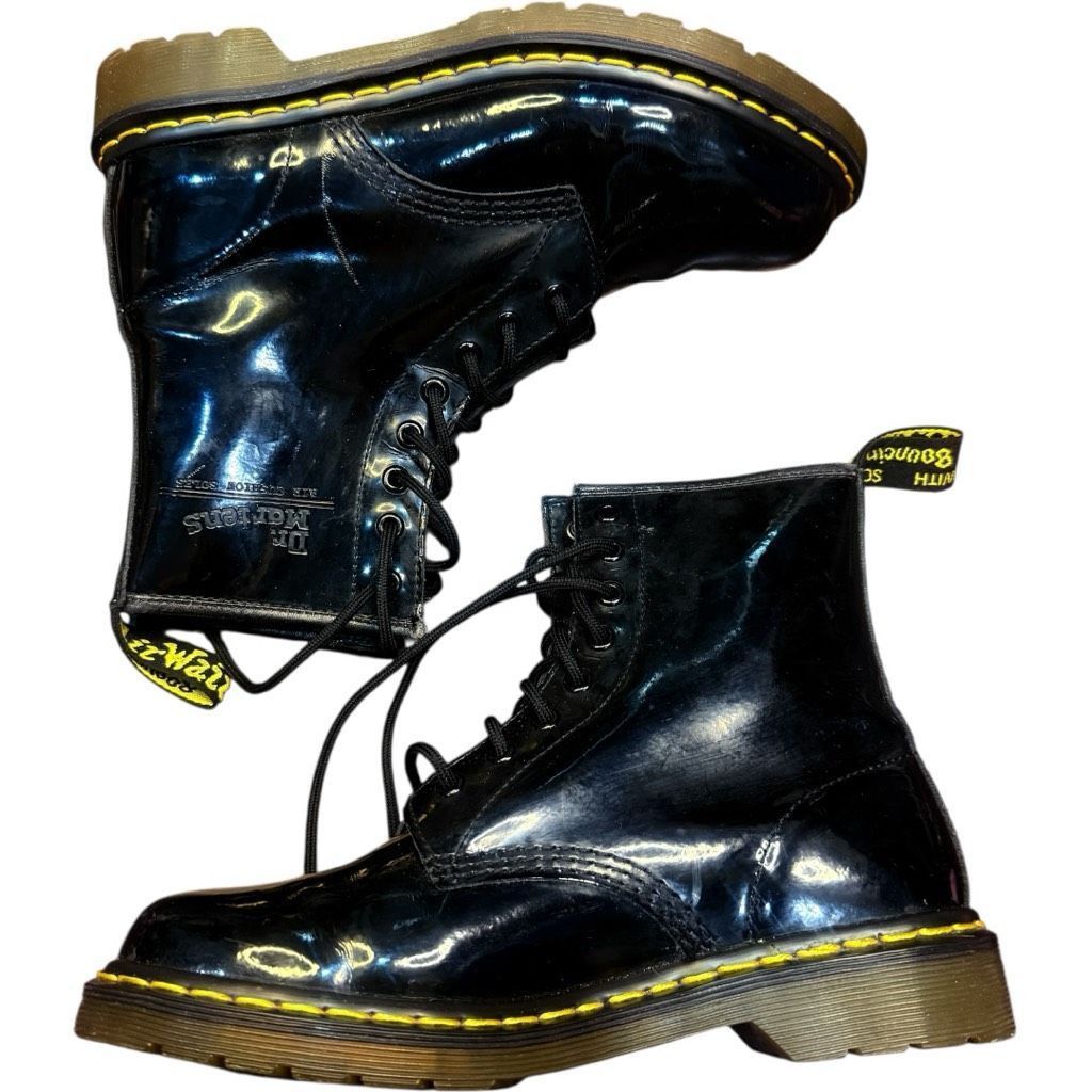 Dr. Martens DR. MARTENS Boots 1460 Black Patent High Shine Combat Moto L Size US 8 / IT 38 - 2 Thumbnail