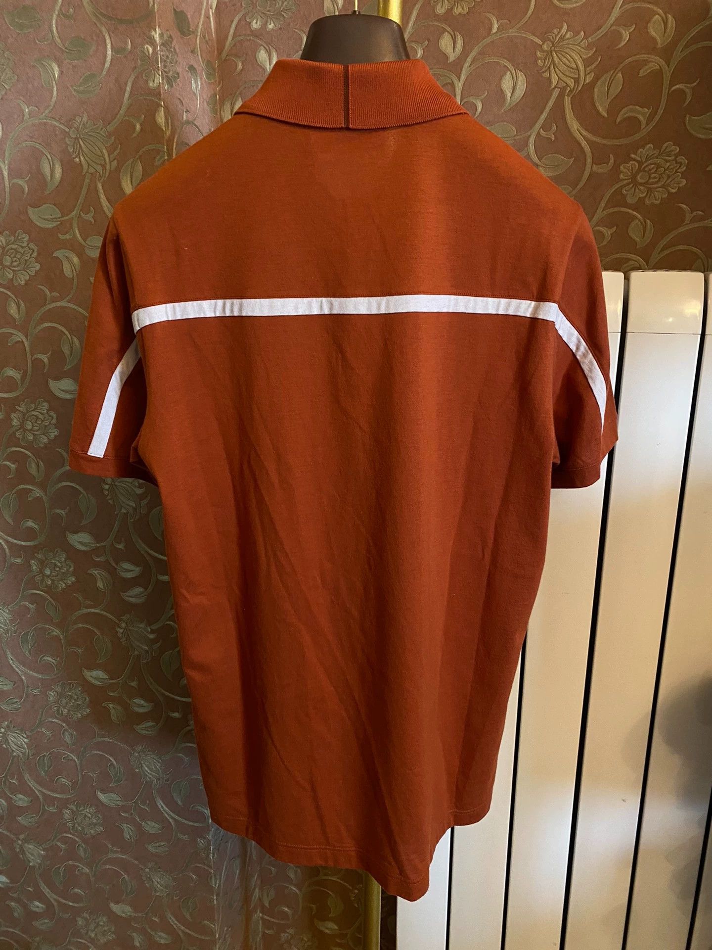Loro Piana LORO PIANA Men's S Orange Knit Polo Shirt Size US S / EU 44-46 / 1 - 3 Thumbnail