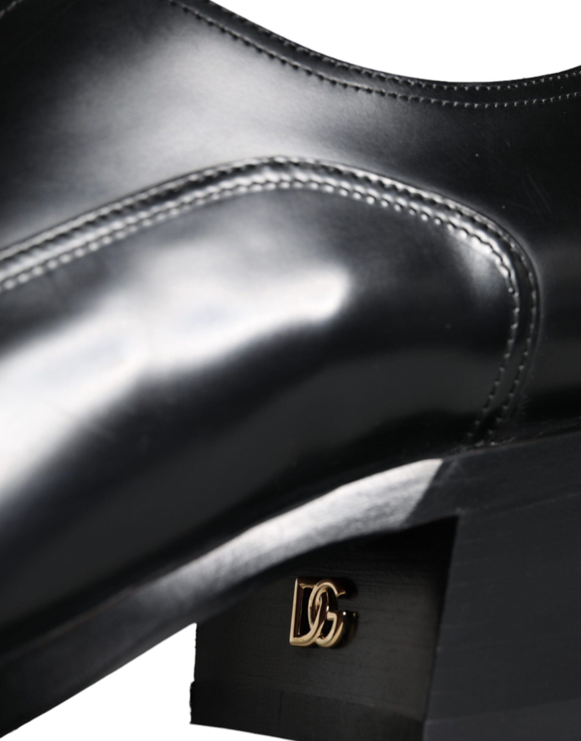 Dolce & Gabbana o1y0125 Leather Laced Shoes in Black Size US 7 / EU 40 - 4 Thumbnail