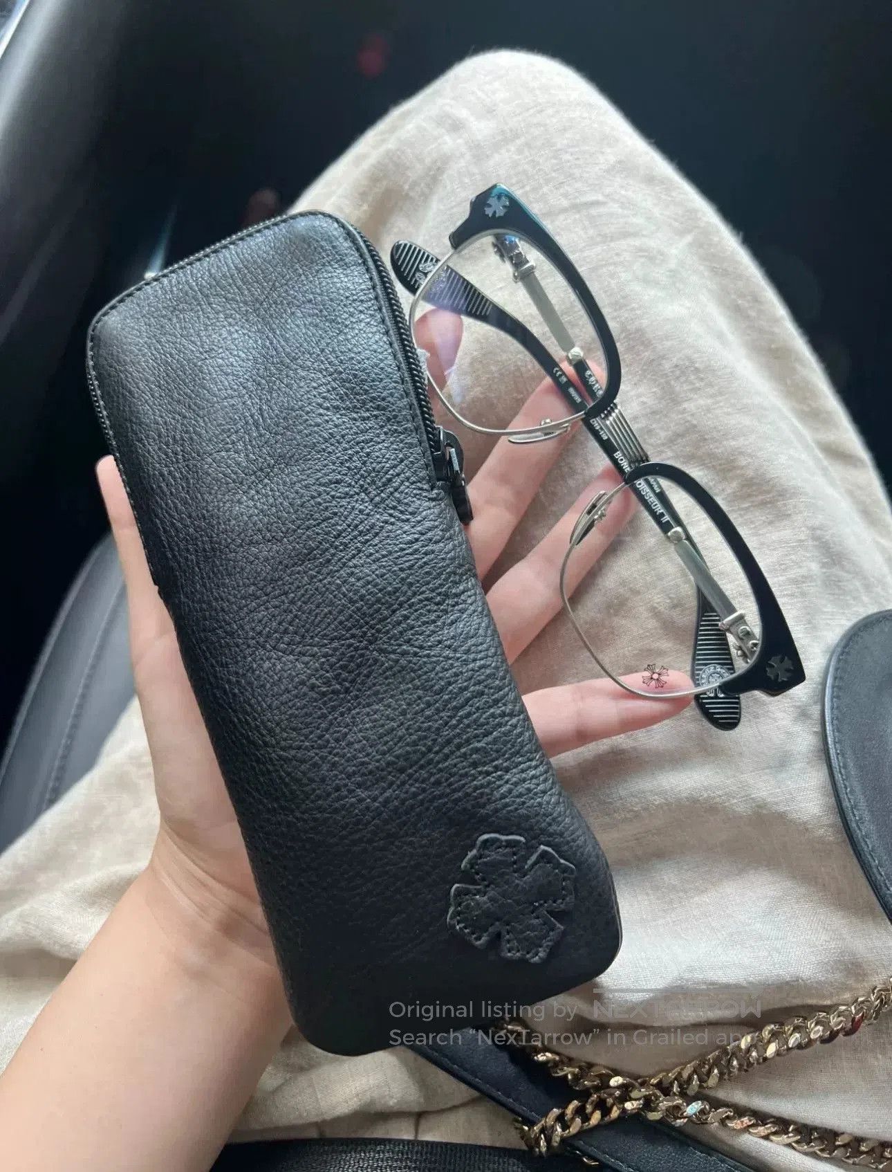 Chrome Hearts Chrome Hearts Cross Leather Patchwork Glasses Case. Size ONE SIZE - 2 Thumbnail