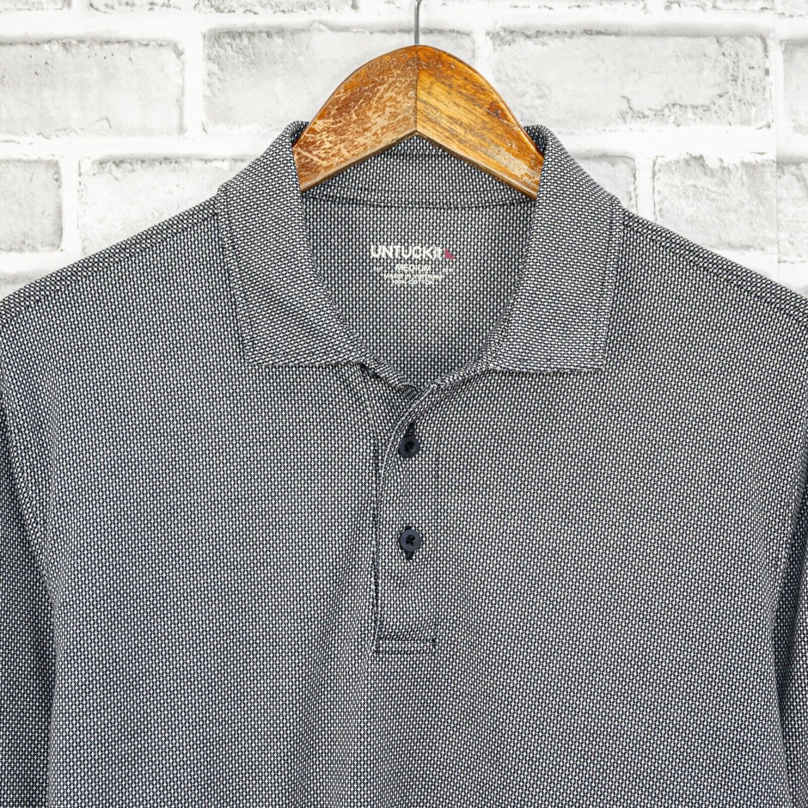UNTUCKit UNTUCKit Long Sleeve Polo Shirt In Gray diamond print Gray Size US M / EU 48-50 / 2 - 4 Thumbnail