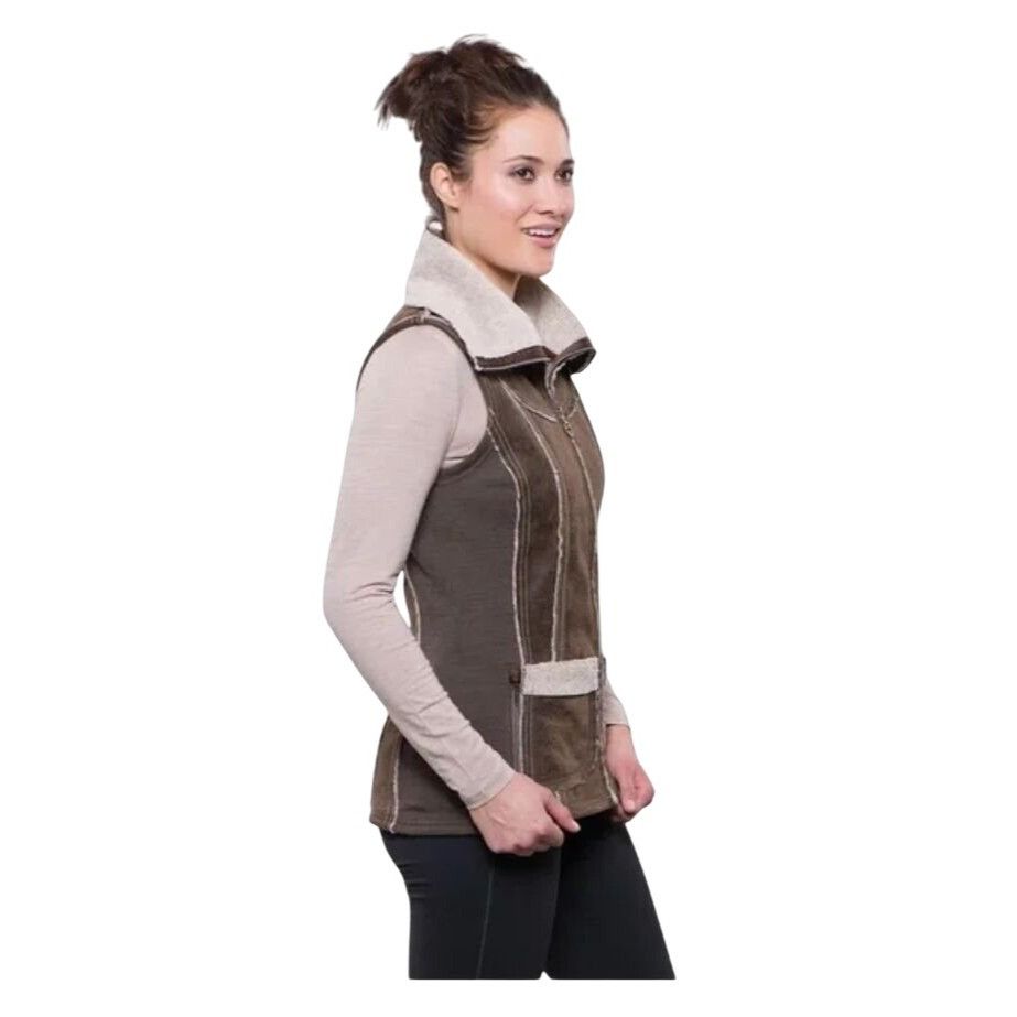 Kuhl NWT KUHL Womens Dani Sherpa Vest Italian Faux Leather Shearl Size S / US 4 / IT 40 - 6 Thumbnail