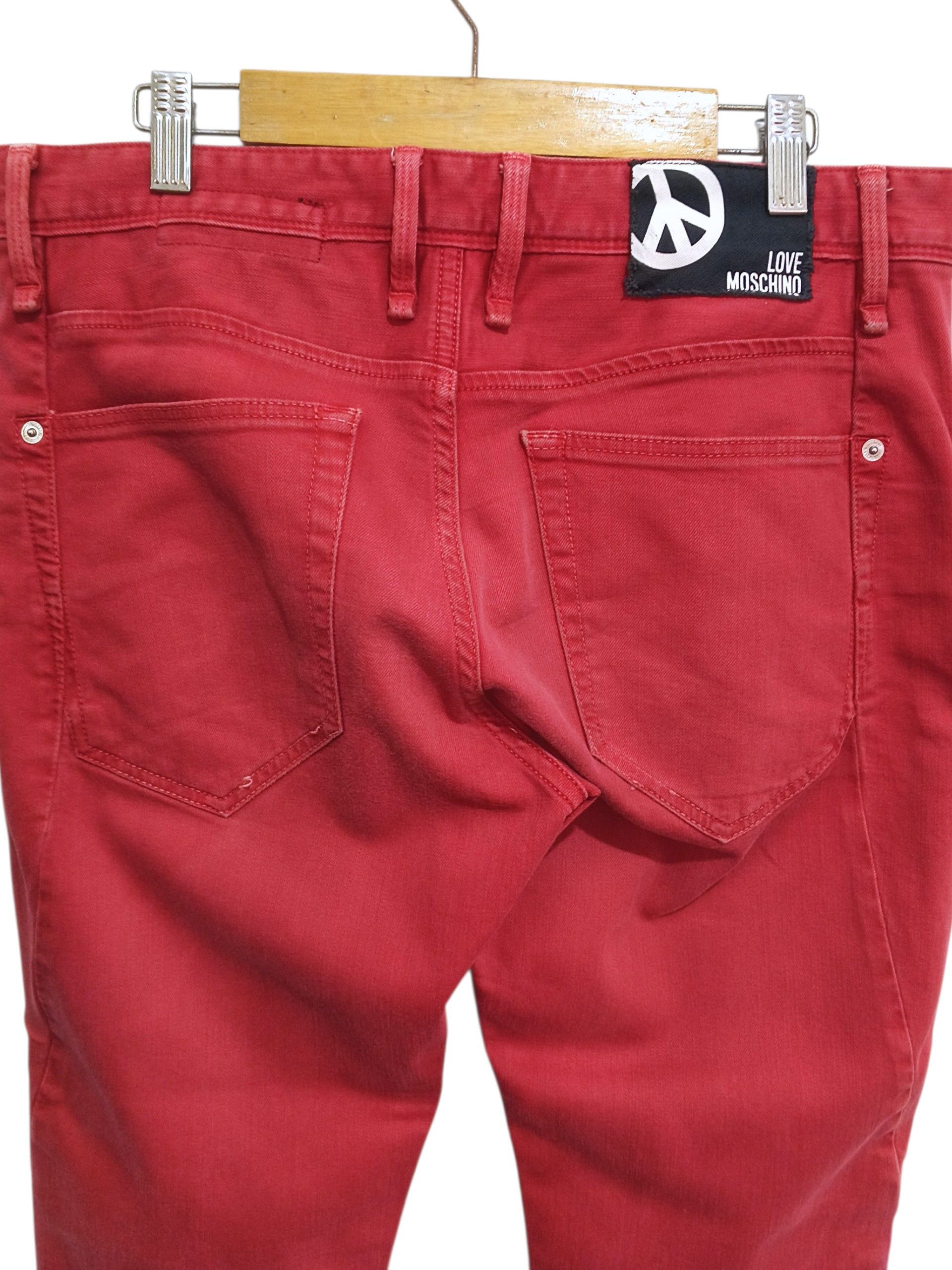 Love Moschino Y2K Love Moschino Red Slim Fit Stretch Denim Jeans Size 32" / US 10 / IT 46 - 4 Thumbnail