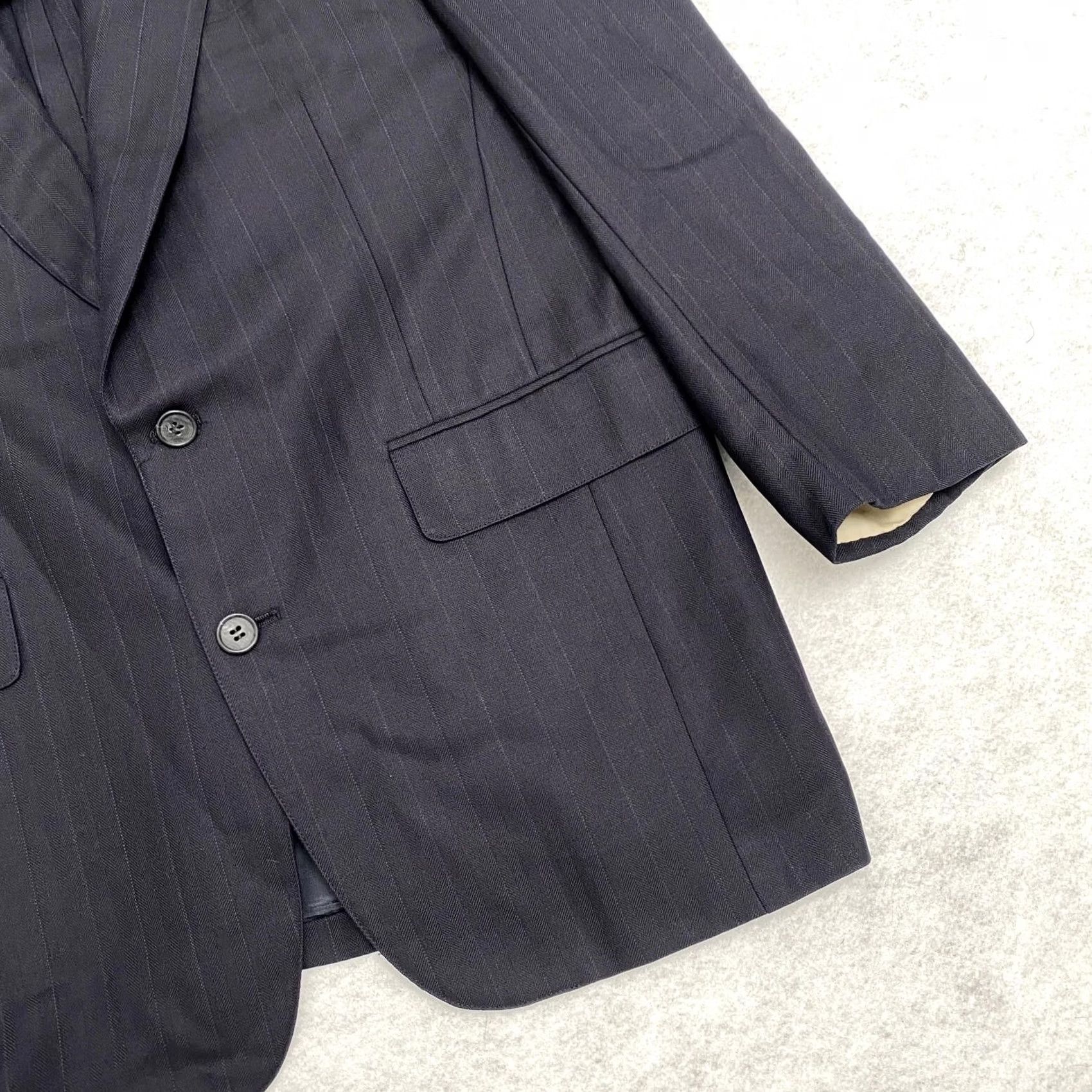 Vintage VINTAGE Southwick Culwell & Son Union USA Made Sport Coat Blazer Mens 42R Black Striped 2 Piece USA Blazer Men Size 42R - 2 Thumbnail