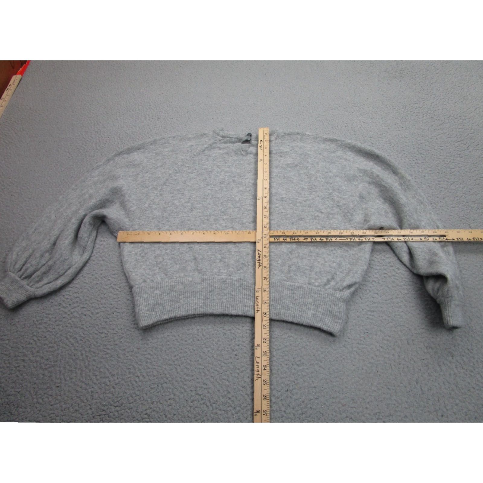 J.Crew J.Crew Sweater Womens M Gray Balloon Sleeve Cropped Alpaca Knit Pullover Size M / US 6-8 / IT 42-44 - 7 Thumbnail