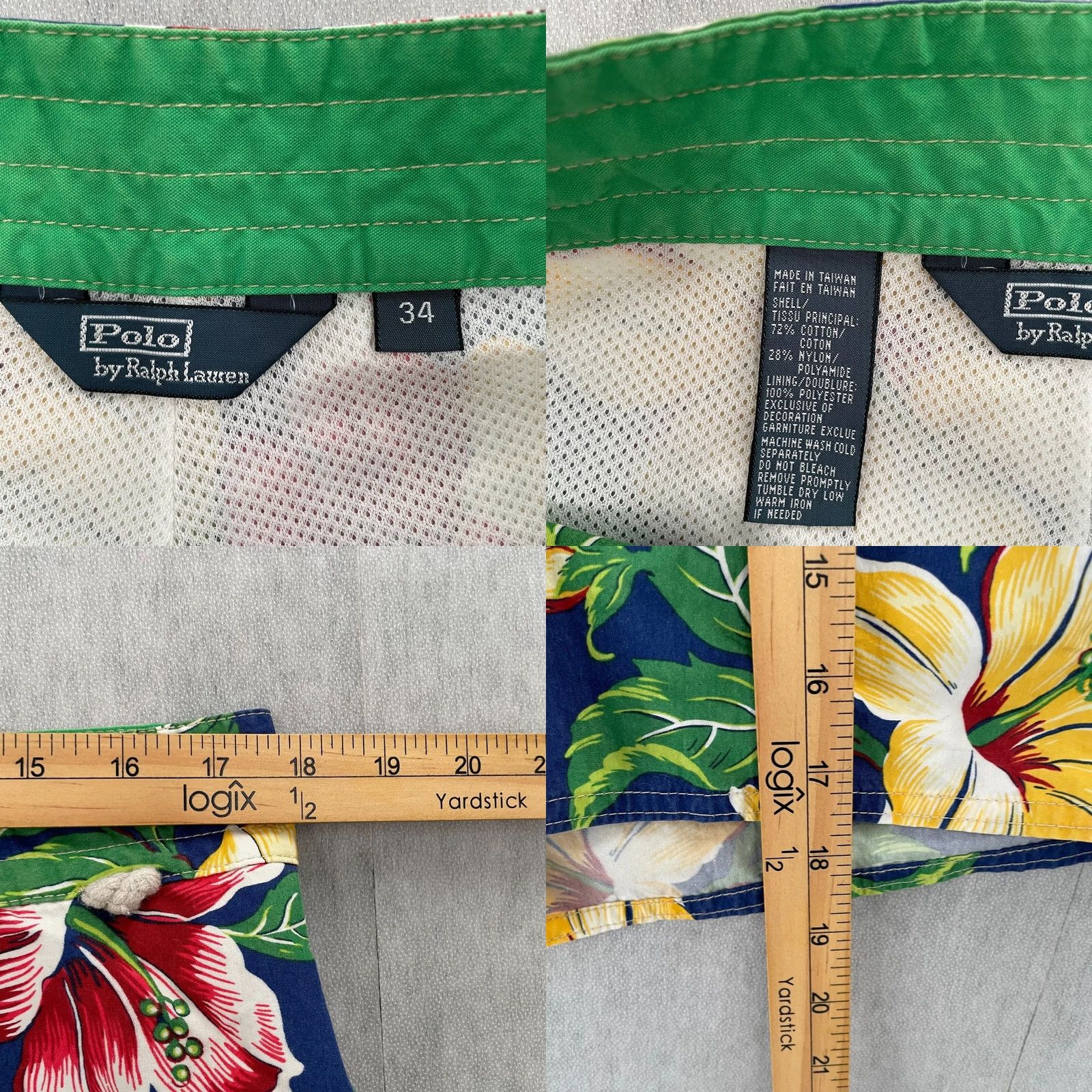 Polo Ralph Lauren VINTAGE Polo Ralph Lauren Floral Swim Trunks Adult 34 Blue Lined Pockets Mens Size US S / EU 44-46 / 1 - 8 Thumbnail
