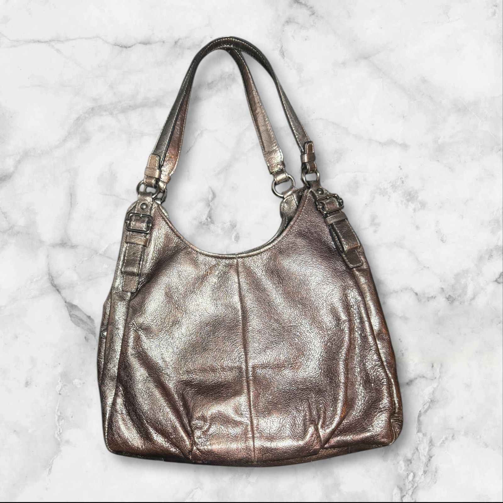 Coach Coach Metallic Leather Hobo Shoulder Bag Size ONE SIZE - 3 Thumbnail