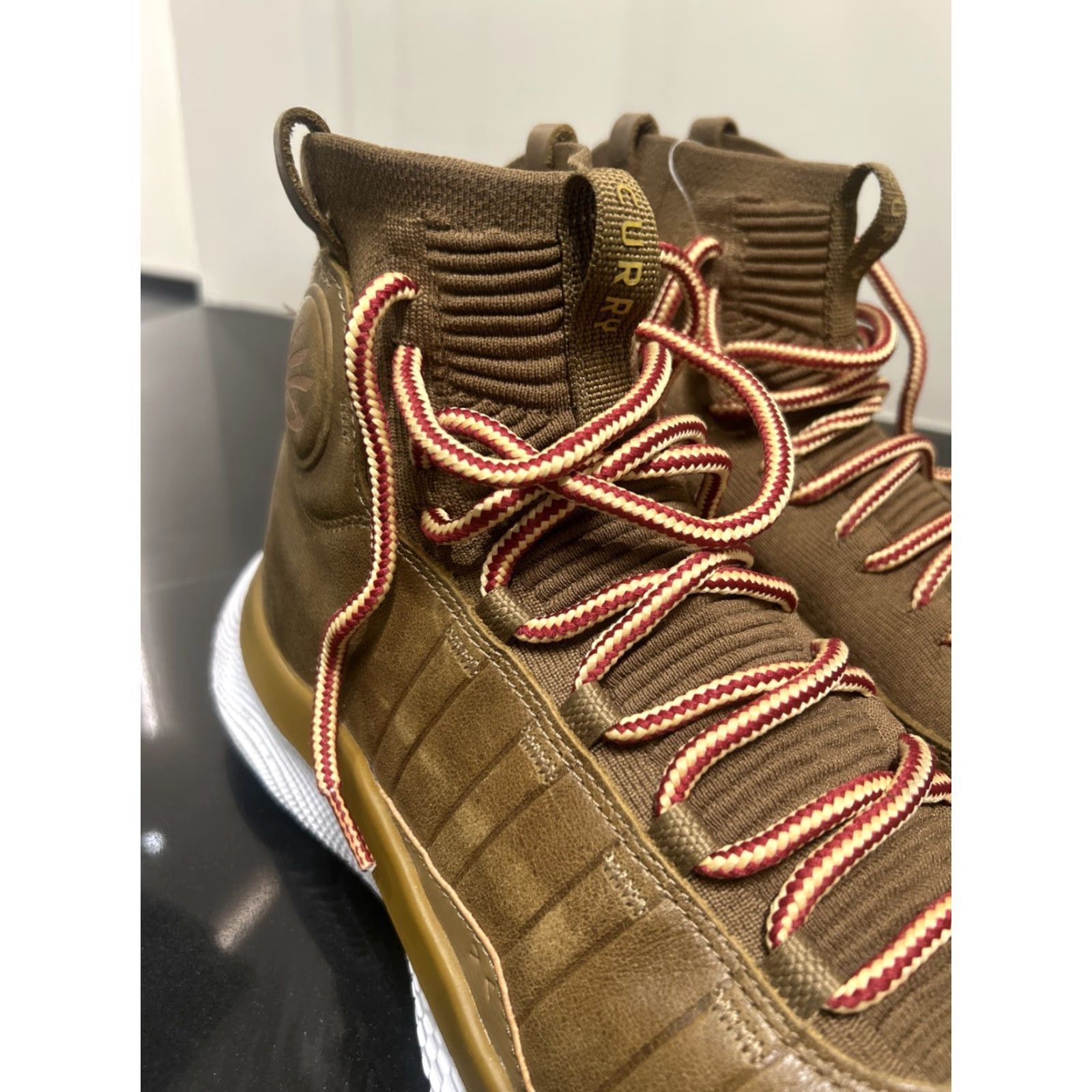 Under Armour Under Armour Curry 4 Flotro Sneaker High Top Leather Brown Sample 15 Men Mens Basketball Limited PE Gentleman’s Cut 2012 2025 Size US 13 / EU 46 - 3 Thumbnail