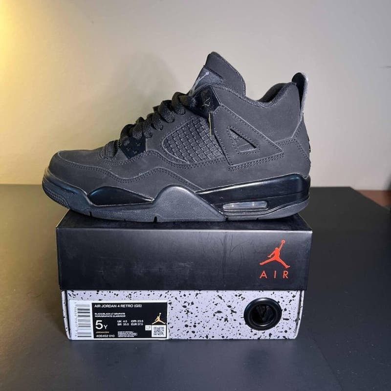 image of Air Jordan 4 Retro Gs 'black Cat' 2020 Youth Sneakers-Size 5, Men's