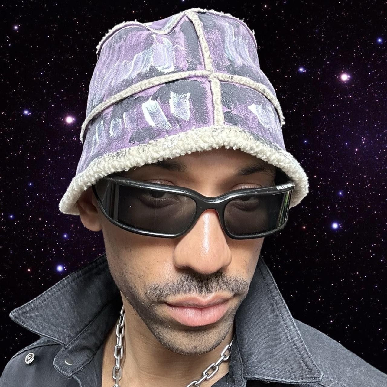Other ASTROBOI* Lavender Painted Faux Suede Sherpa Bucket Hat Size ONE SIZE - 6 Thumbnail