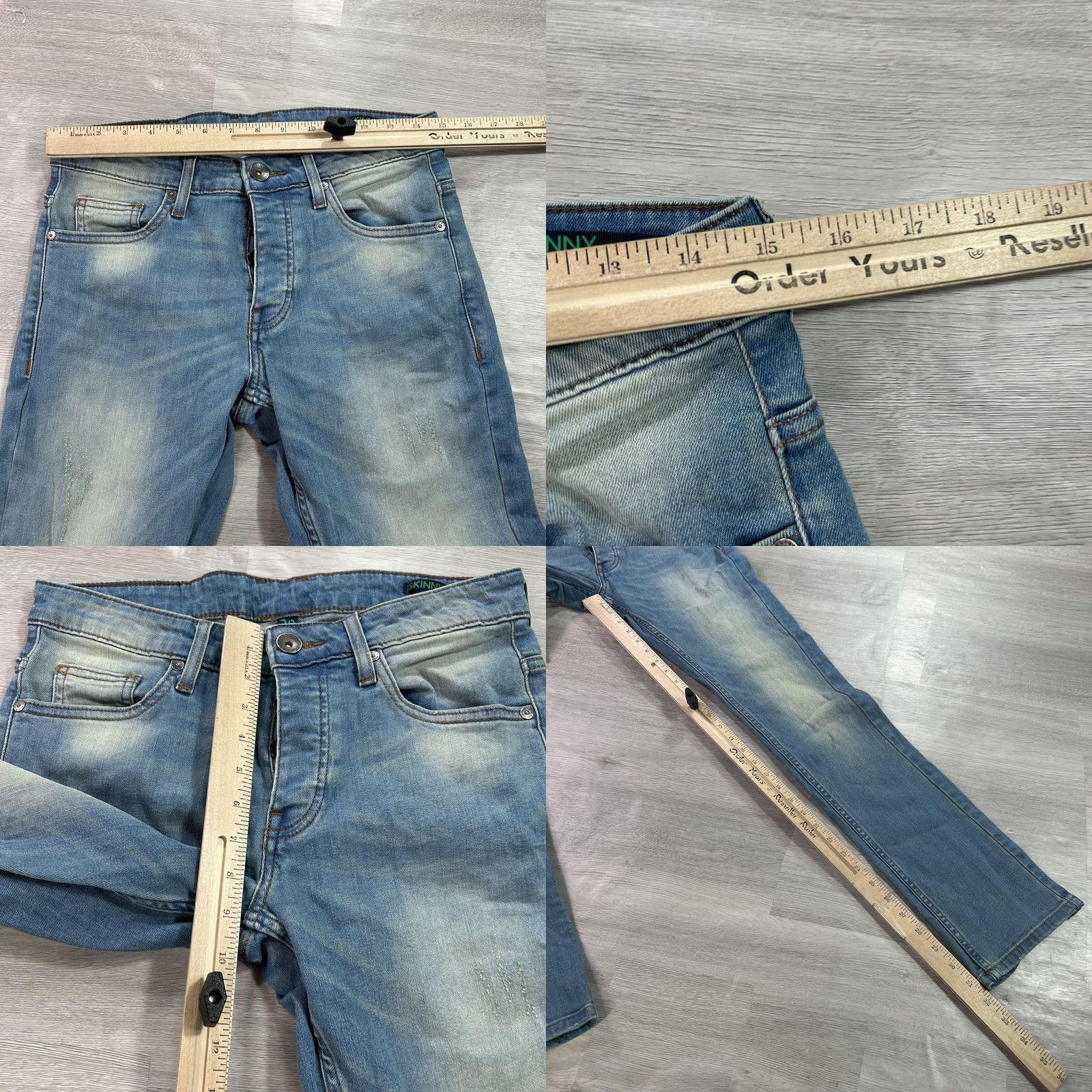 Benetton Benetton Jeans Mens 30x32 Blue Slim Stretch Denim Medium Wash Size US 30 / EU 46 - 8 Thumbnail