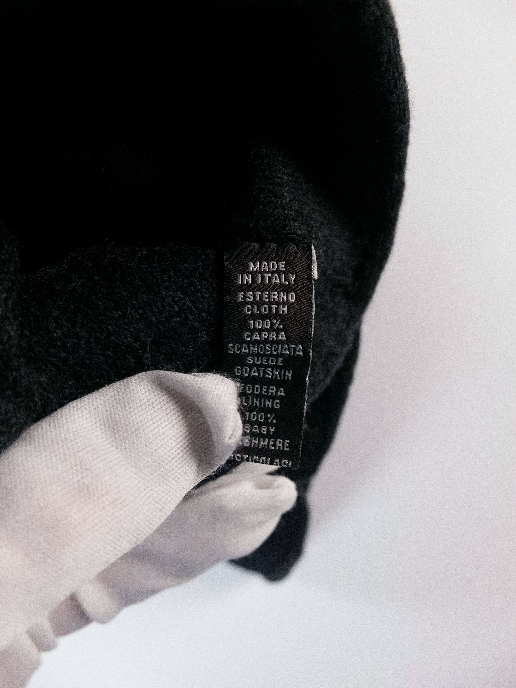 Loro Piana LORO PIANA navy blue suede leather & baby cashmere gloves XL Size ONE SIZE - 6 Thumbnail