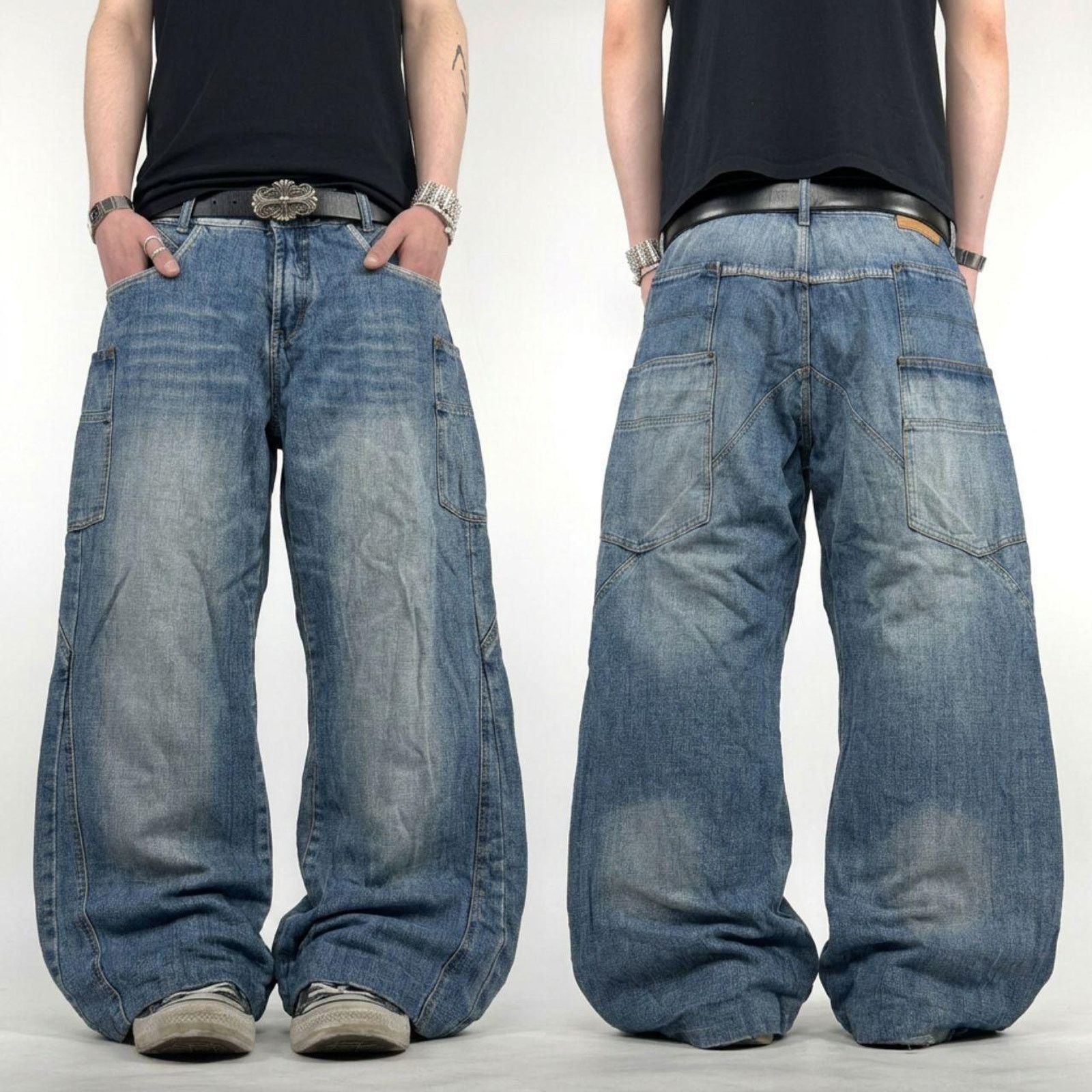 Japanese Brand × Le Grande Bleu (L.G.B.) × Vintage Vintage y2k faded mud wash grunge archive baggy skater jeans Size US 36 / EU 52 - 1 Thumbnail