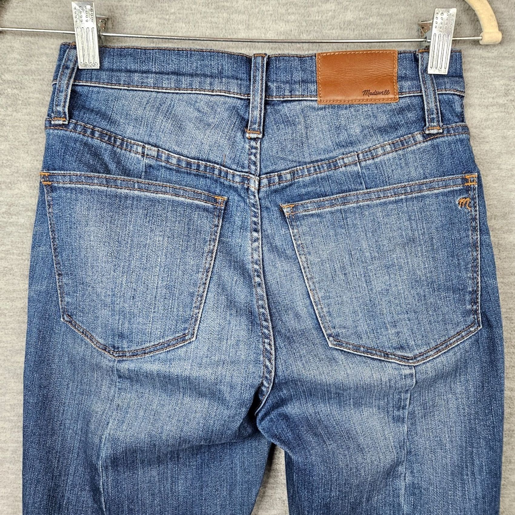 Madewell Madewell Jeans Regular Fit Womens Medium Wash Denim Sz 25 Blue Belted Frayed Hem Cal i Demi-Boot (Not vintage) Size 42" / US 20 - 6 Thumbnail