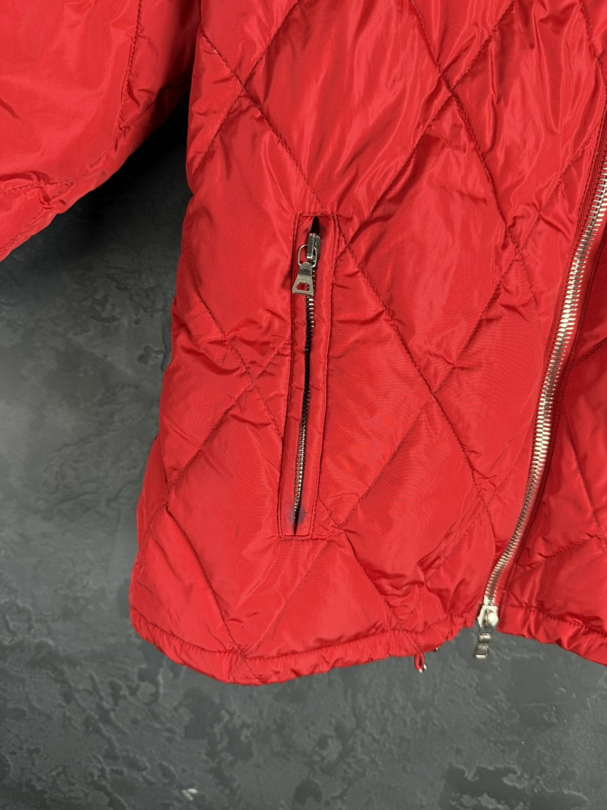 Prada 2008 Prada Red Diamond Women’s Quilted Puffer Jacket Size XL / US 12-14 / IT 48-50 - 22 Thumbnail