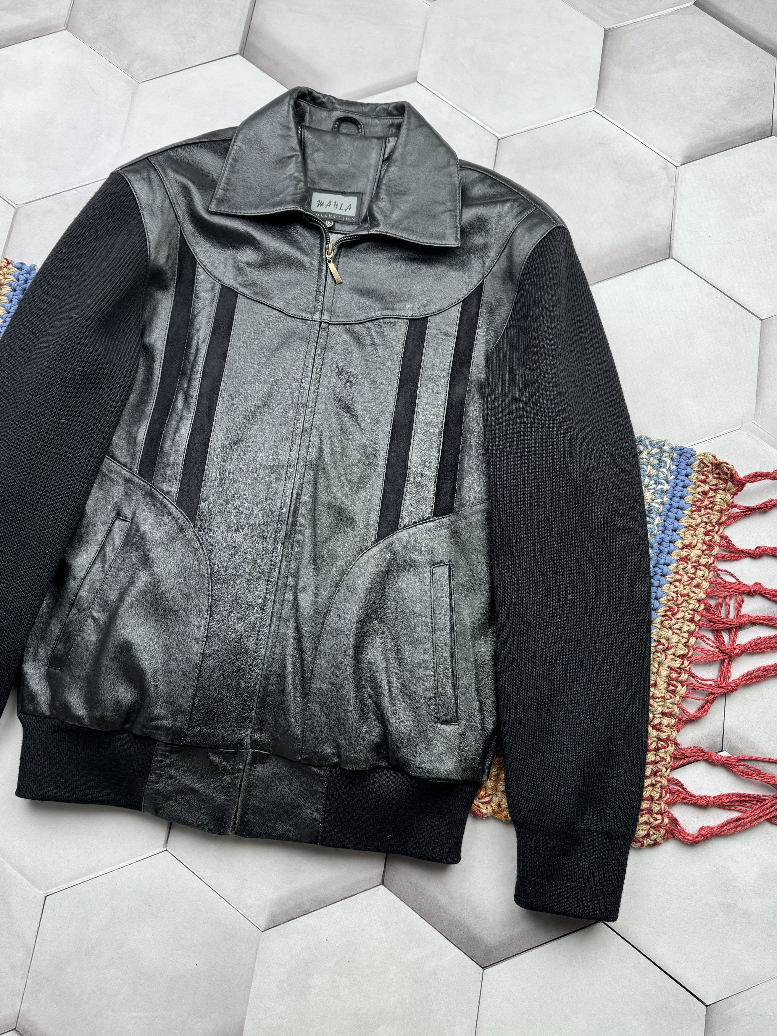Genuine Leather Vintage Hybrid Leather Bomber Jacket (E4) Size US S / EU 44-46 / 1 - 3 Thumbnail
