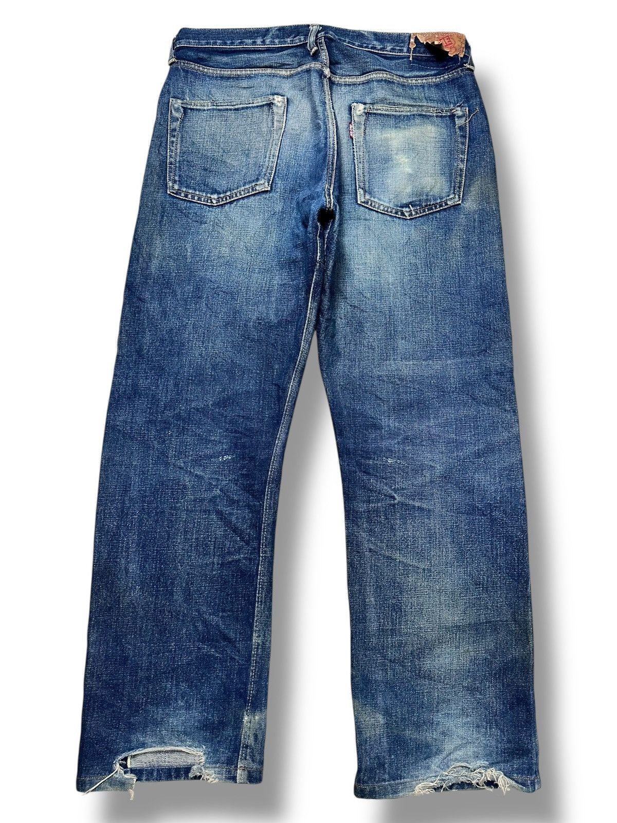 Denime Denime Vintage 80's Distressed Selvedge Baggy Faded Wash Size US 34 / EU 50 - 2 Thumbnail