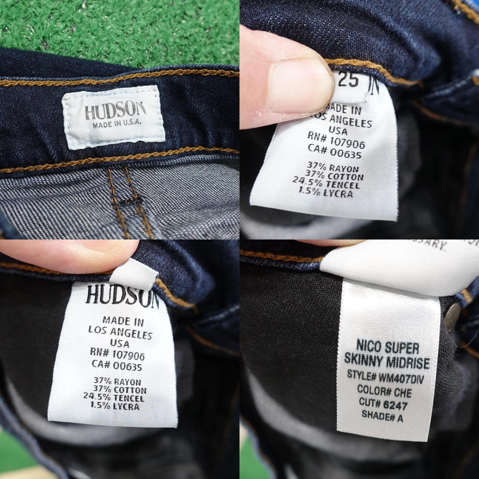 Hudson Vintage Hudson Womens Jeans Skinny 25 Midrise Dark Blue Denim Cotton Spandex 90s Womens Size 42" / US 20 - 8 Thumbnail