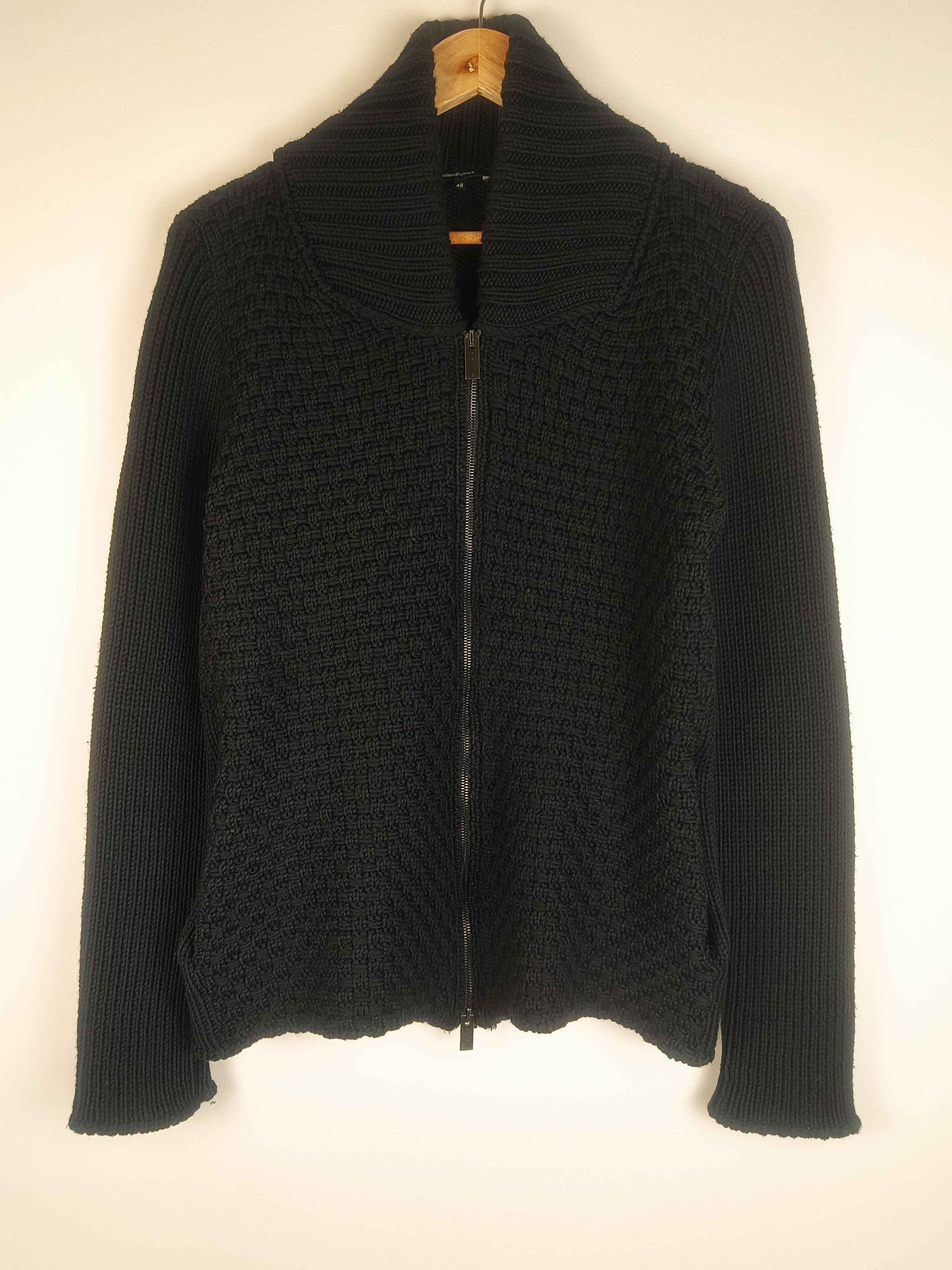 Giuliano Fujiwara Knit Heavyweight Wool Zip Cardigan