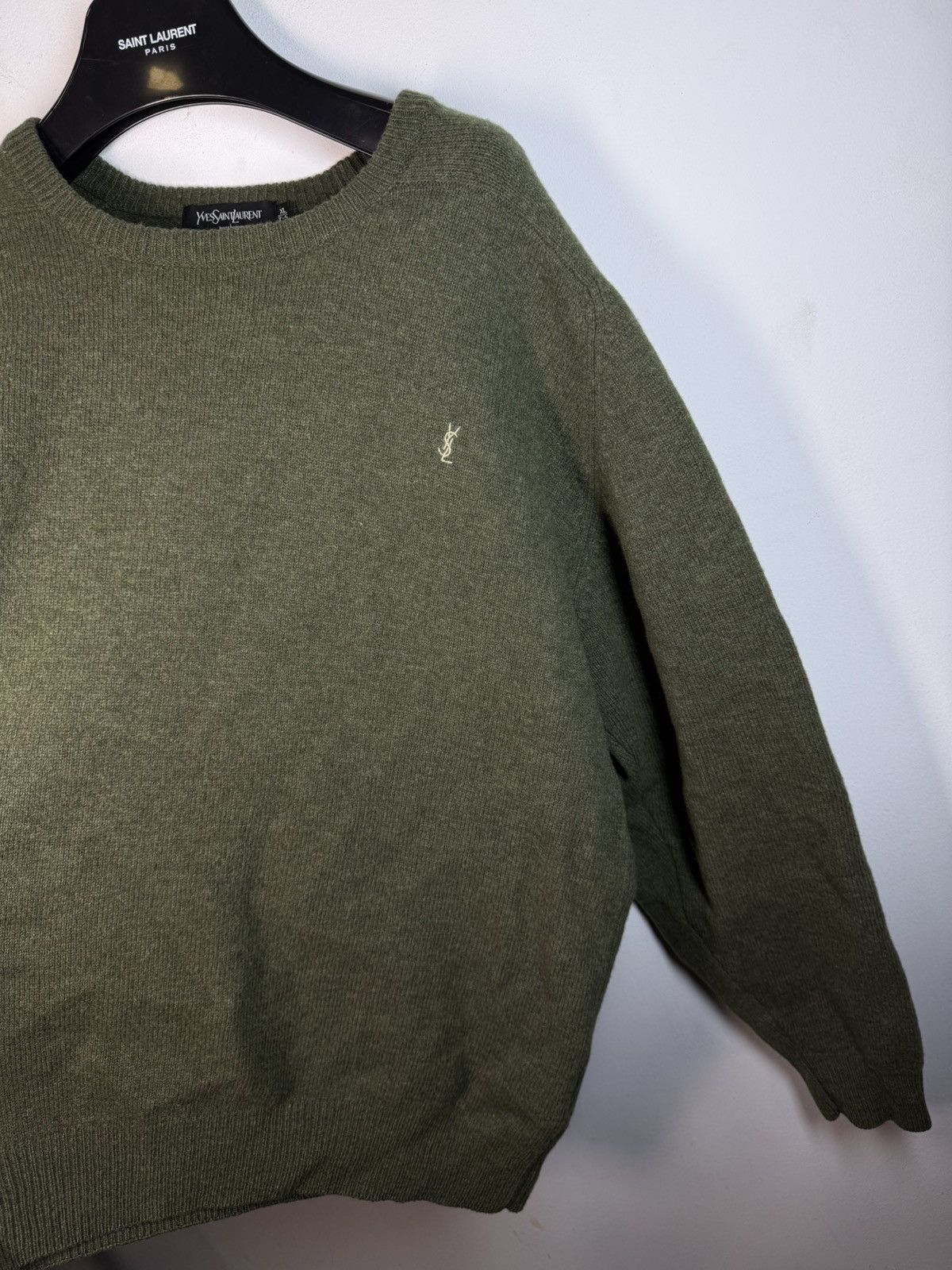 Yves Saint Laurent 90s Wool YSL Sweater Green Soft knitted YSL Sweatshirt Size US XL / EU 56 / 4 - 11 Thumbnail
